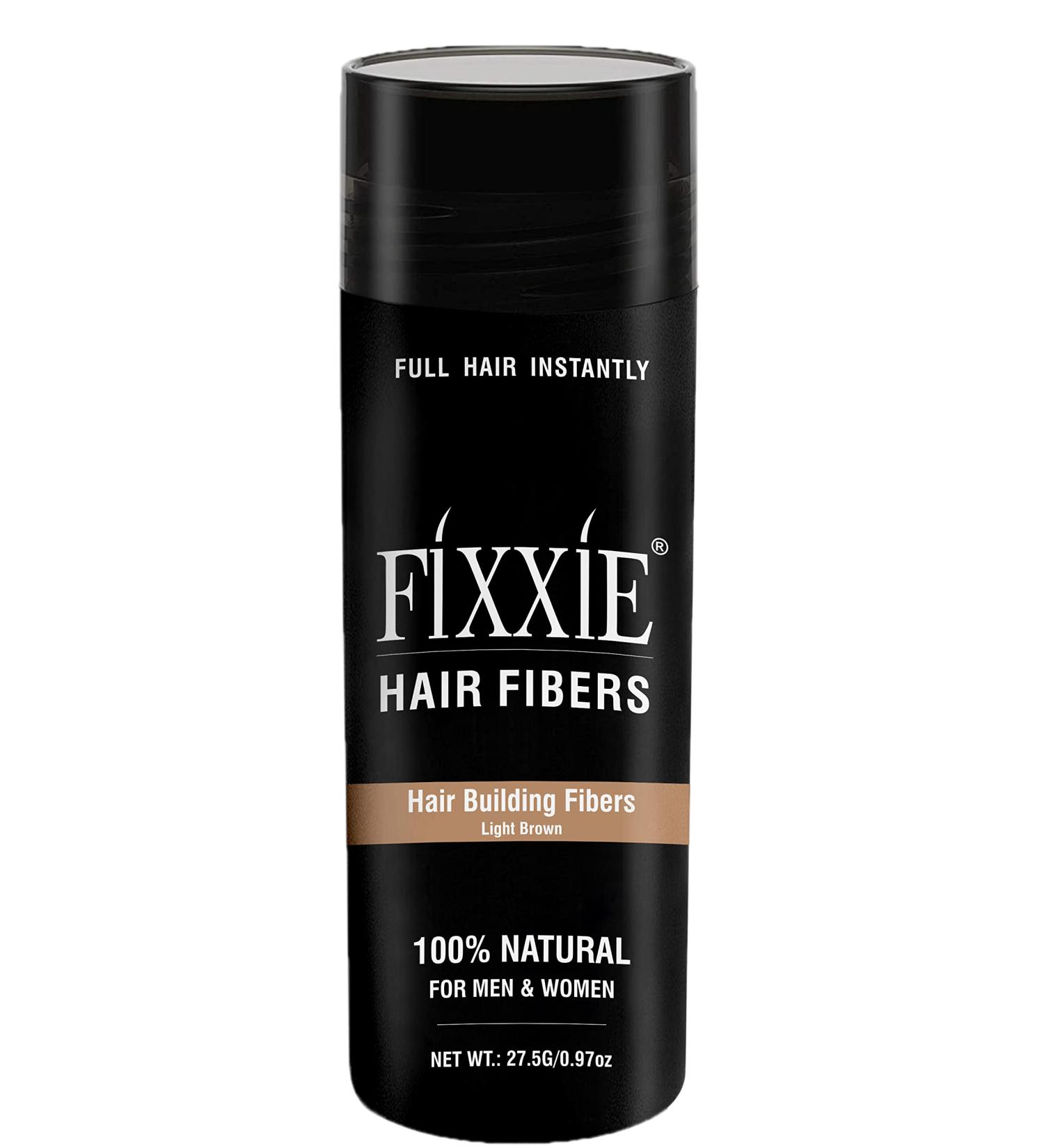 FIXXIE Hair Fibres LIGHT BROWN 27.5g - Hair Fibre Concealer for Thinning Hair - Men and Women - Keratin Hair Fibers for Thicker Looking Hair - Buy Online on GoSupps.com