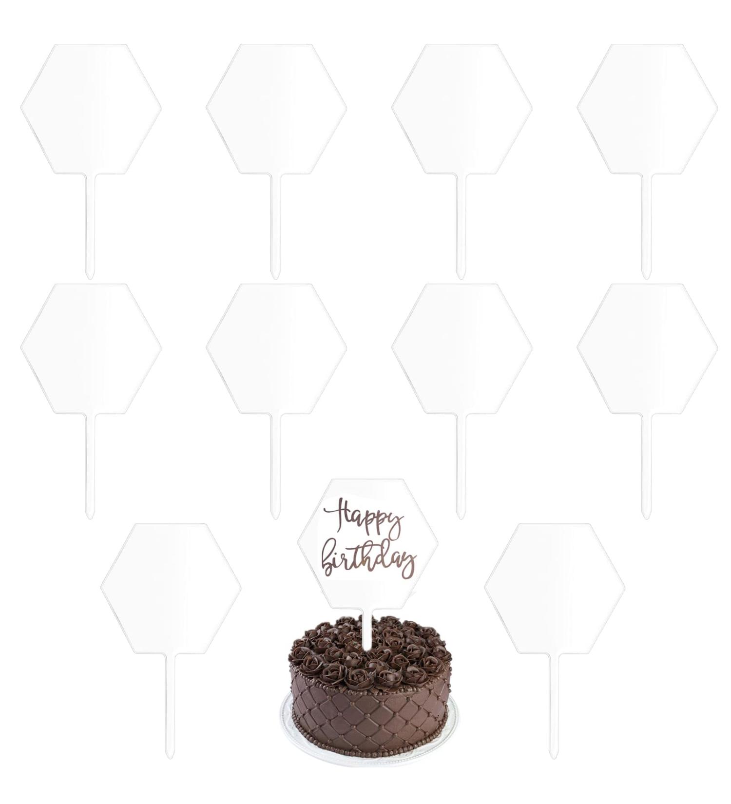 Vegcoo 10-Piece Empty Acrylic Cake Attachments Set | Round Cupcake & DIY Decorations for Birthdays & Weddings - Buy Online on GoSupps.com