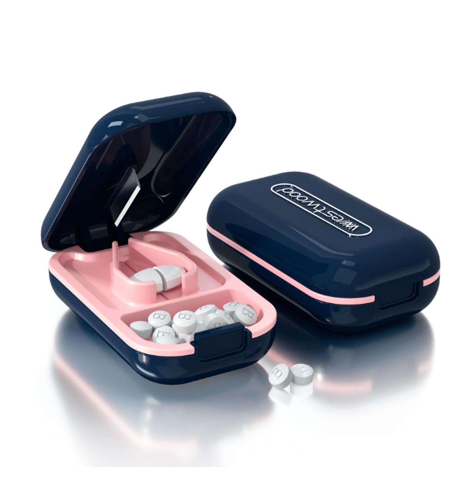 Portable Tablet Cutter Box | Small Pill Splitter | Pill Crusher for Travel | Easy Pill Cutting for Small & Large Pills - Buy Online on GoSupps.com