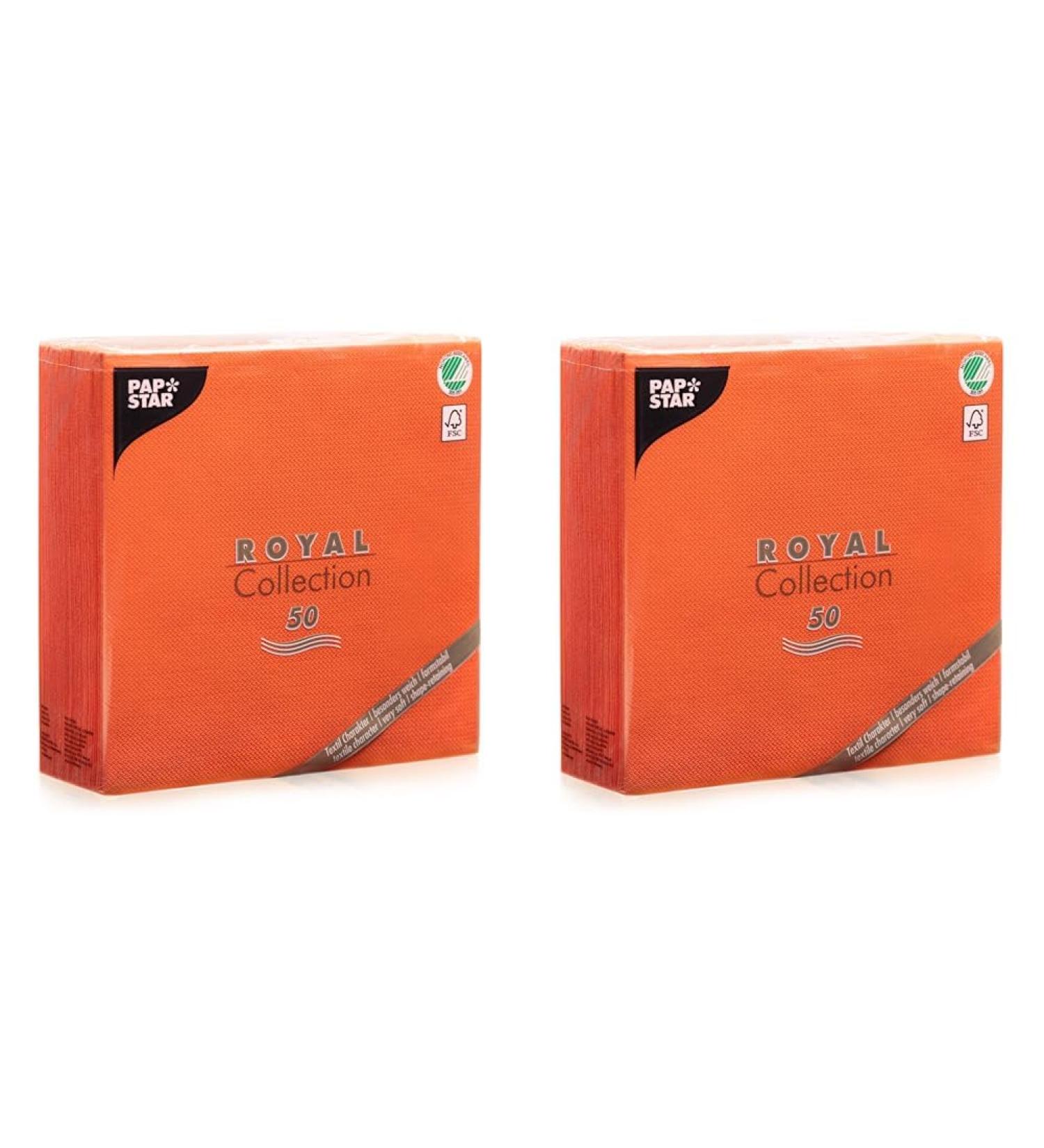 Buy Papstar Royal Collection 50 Napkins 1/4 Fold 40x40 cm - Nectarine | International Shipping - Buy Online on GoSupps.com