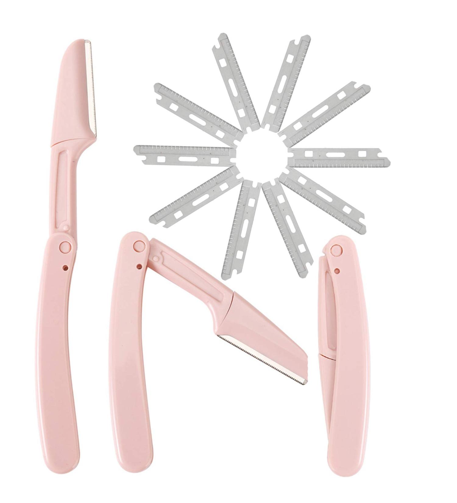 Foldable Eyebrow Razor Multi Tool Kit with Replacement Blades - 11 Pack for Precise Dermaplaning, Hair Shaping, and Exfoliation - Travel-Friendly and Easy to Use - Buy Online on GoSupps.com