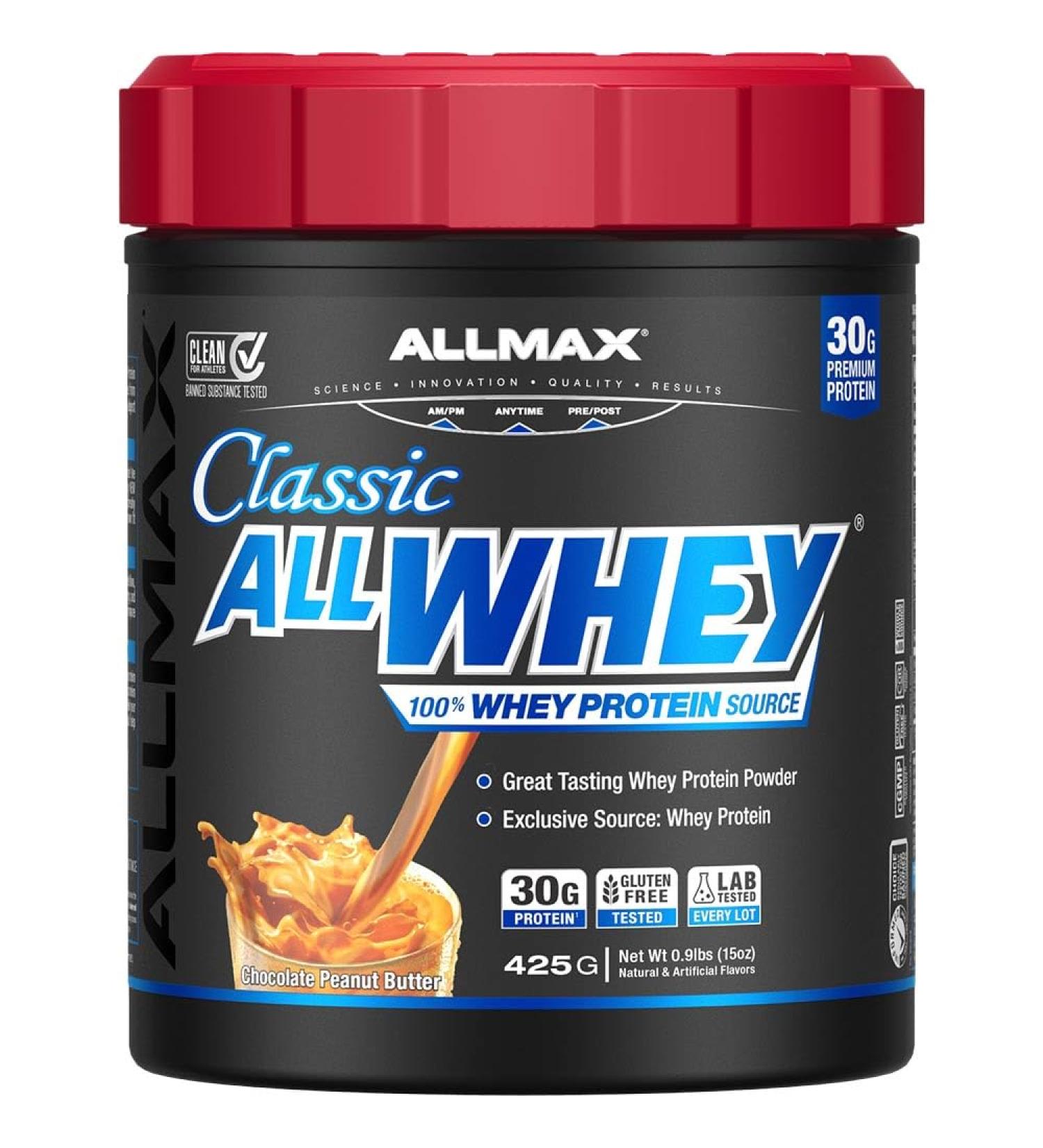 ALLMAX Nutrition AllWhey Classic Whey Protein (0.9 Pound Chocolate Peanut Butter) - Buy Online on GoSupps.com