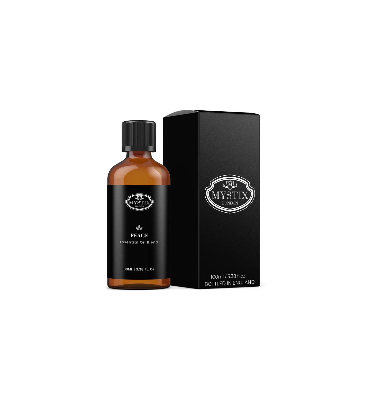 Mystix London | Peace Pure & Natural Essential Oil Blend 100ml - for Diffusers Aromatherapy & Massage Blends | Perfect as a Gift | Vegan GMO Free - Buy Online on GoSupps.com