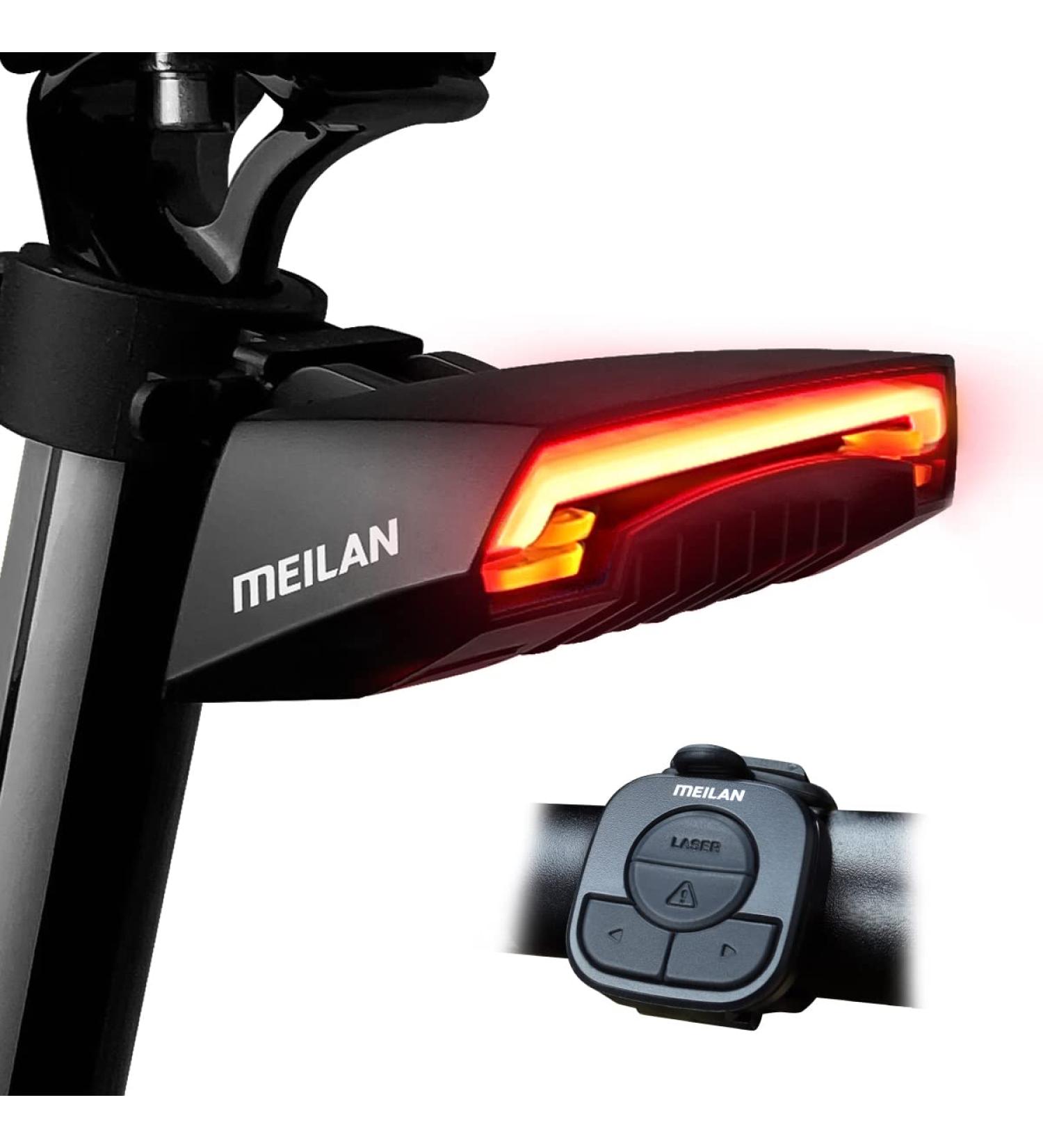 MEILAN X5 Wireless USB Rechargeable Smart Bike Tail Light with Turning Signal - Remote Control Bicycle Rear Light for Cycling Safety - Buy Online on GoSupps.com