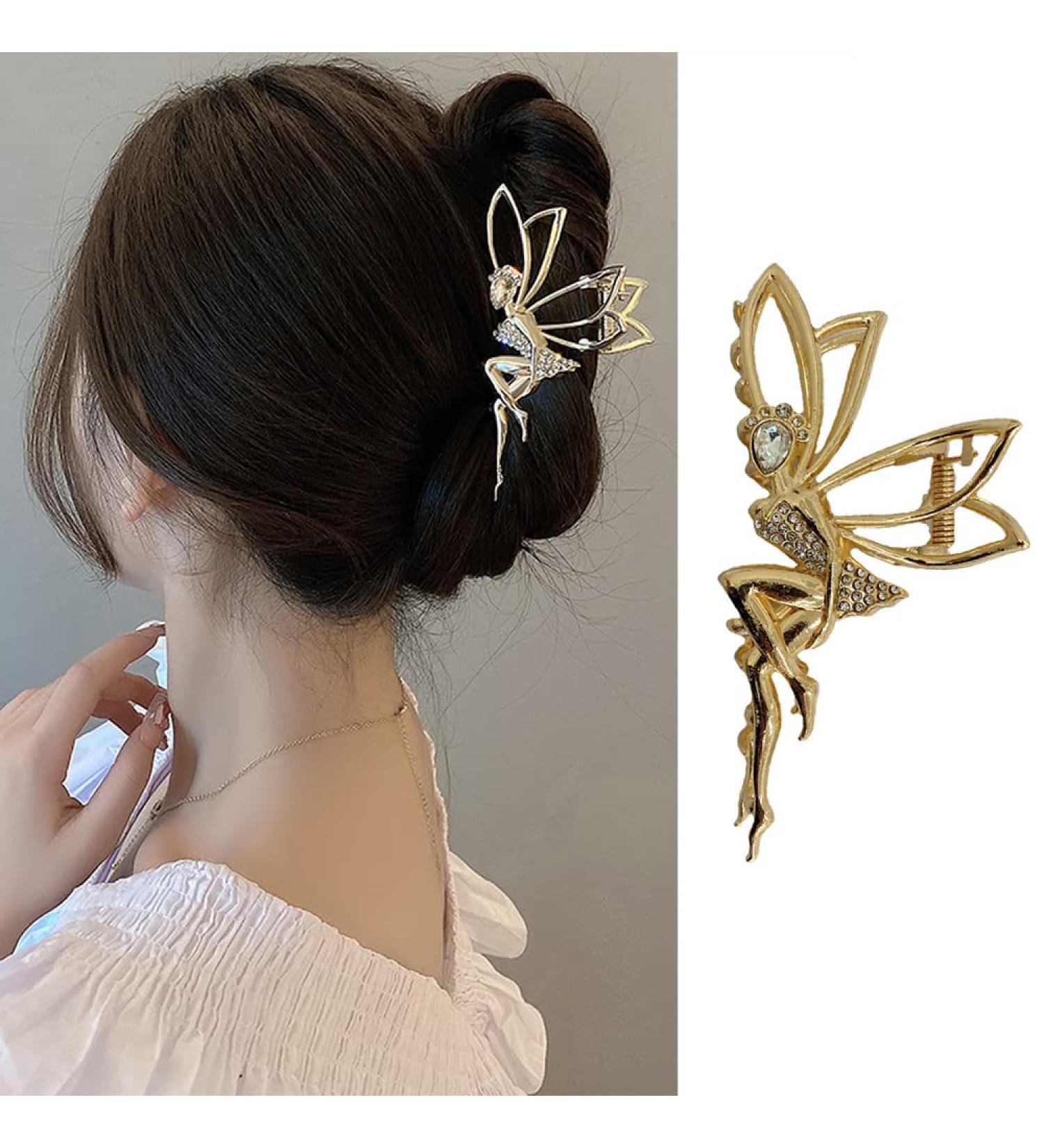 Gold Rhinestone Crab Hair Clip for Women - Elegant Hair Accessory for Thin/Thick Hair - 1Pcs - Buy Online on GoSupps.com