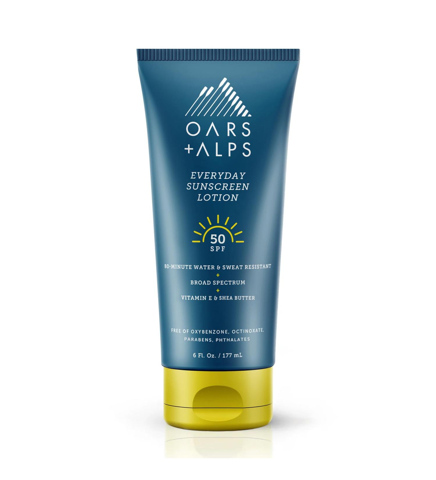 Oars + Alps Everyday SPF 50 Sunscreen Body Lotion - Aloe & Vitamin E Infused - 6 Fl Oz - Naturally Derived Skin Care for All Skin Types - Buy Online on GoSupps.com