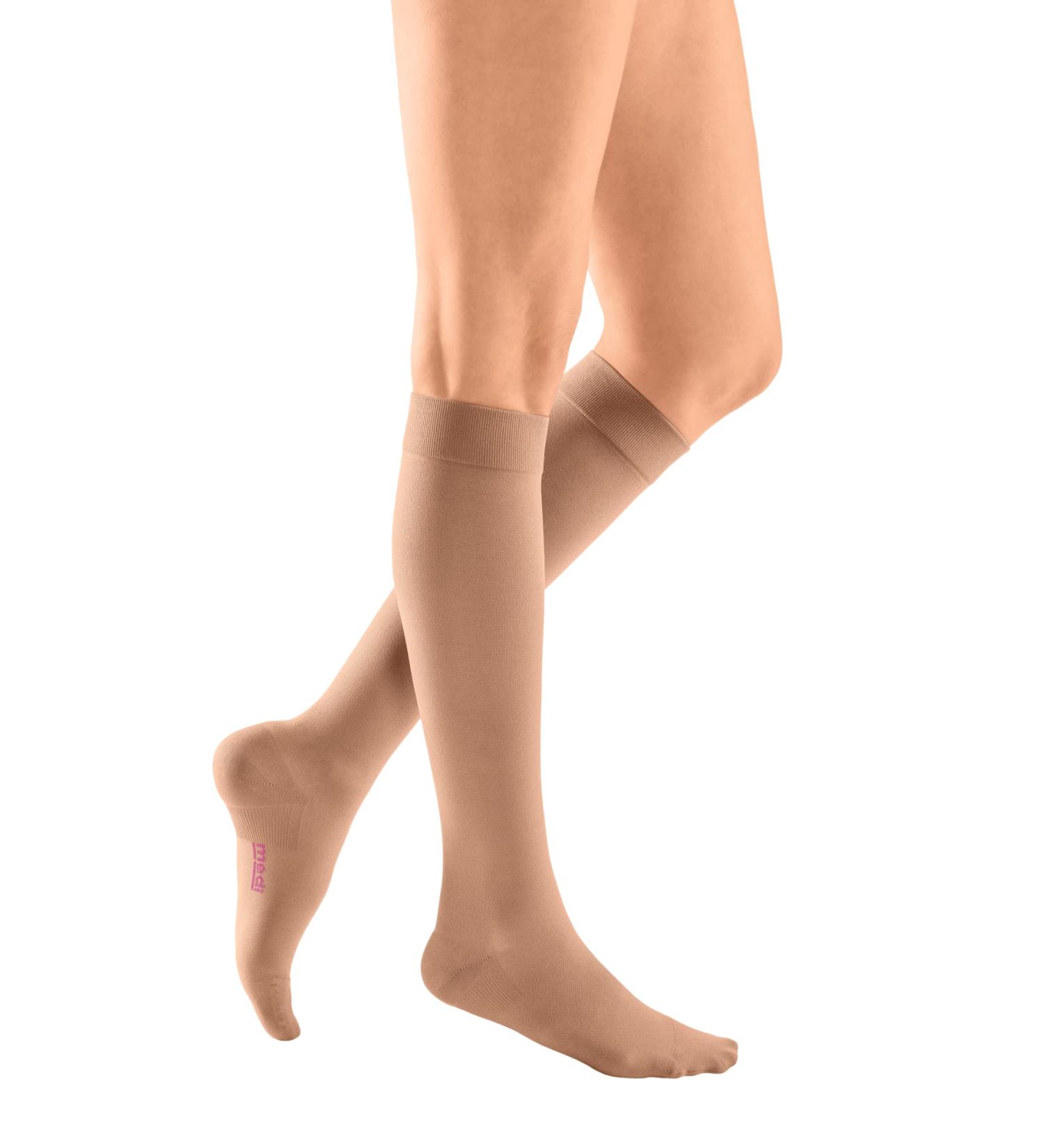 Medi Medive Comfort Knee Socks with Lace | Unisex Soft Compression Stockings CCL2 | Caramel Color | Size VI | International Shipping Available - Buy Online on GoSupps.com