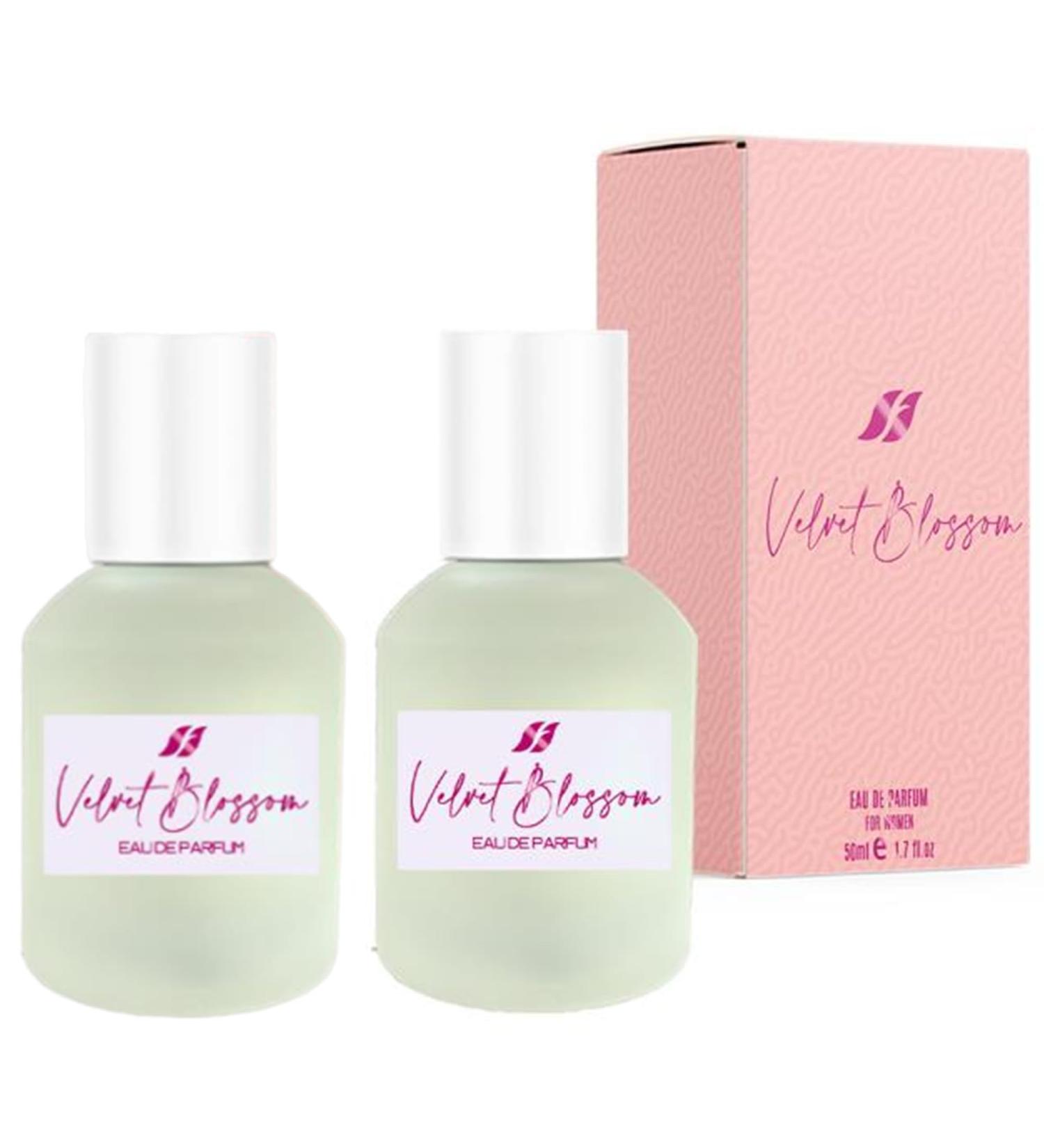 FARMASi 2-Pack Velvet Blossom Eau de Parfum Women - Fragrance Floral Scent Luxury Perfume Long Lasting Feminine Aroma Elegant Wear Daily Use Sensual Essence Sophisticated 1 Count (Pack of 2)