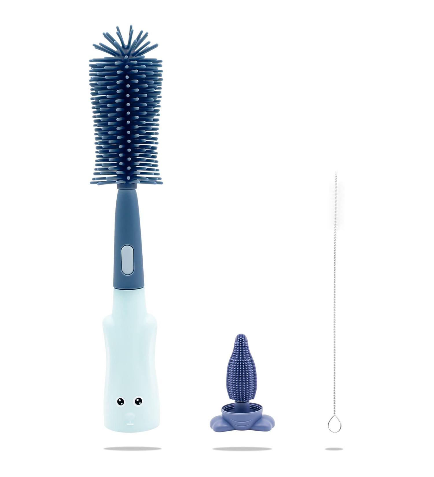 Bottle Brush Baby Bottle Cleaning Brush 3 in 1 Bottle and Teat Cleaning Brush Kit for Cleaning Baby Bottle Nipple Straw Glass Cup Thermoses (Blue) 01-blue - Buy Online on GoSupps.com