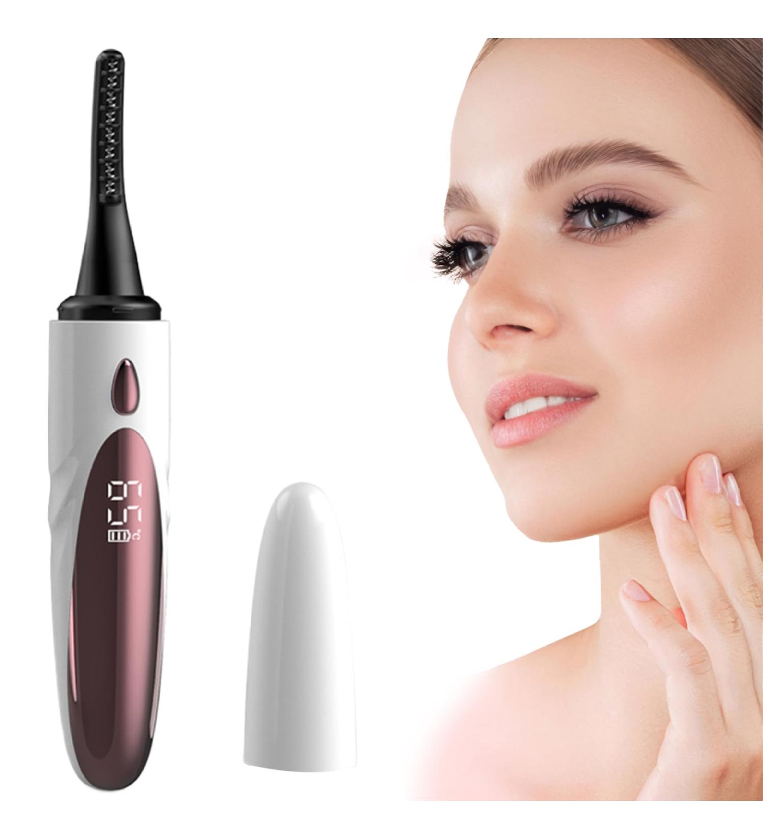 Heated Eyelash Curler Double-Sided Anti-Burn Electric Eyelash Curler 4 Temp Settings Heated Lash Curler Rechargeable Eyelash Curlers with Comb for Women Gifts White 1 Set - Buy Online on GoSupps.com