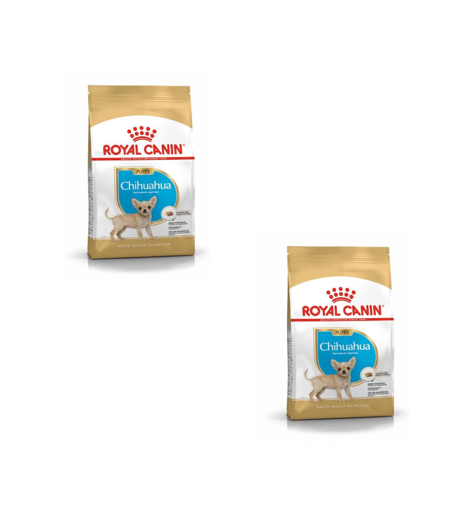 ROYAL CANIN Chihuahua Puppy | Double Pack | 2 x 500 g | Complete food specially designed for Chihuahua puppies | Up to 8 months | Can help reduce stool odors - Buy Online on GoSupps.com