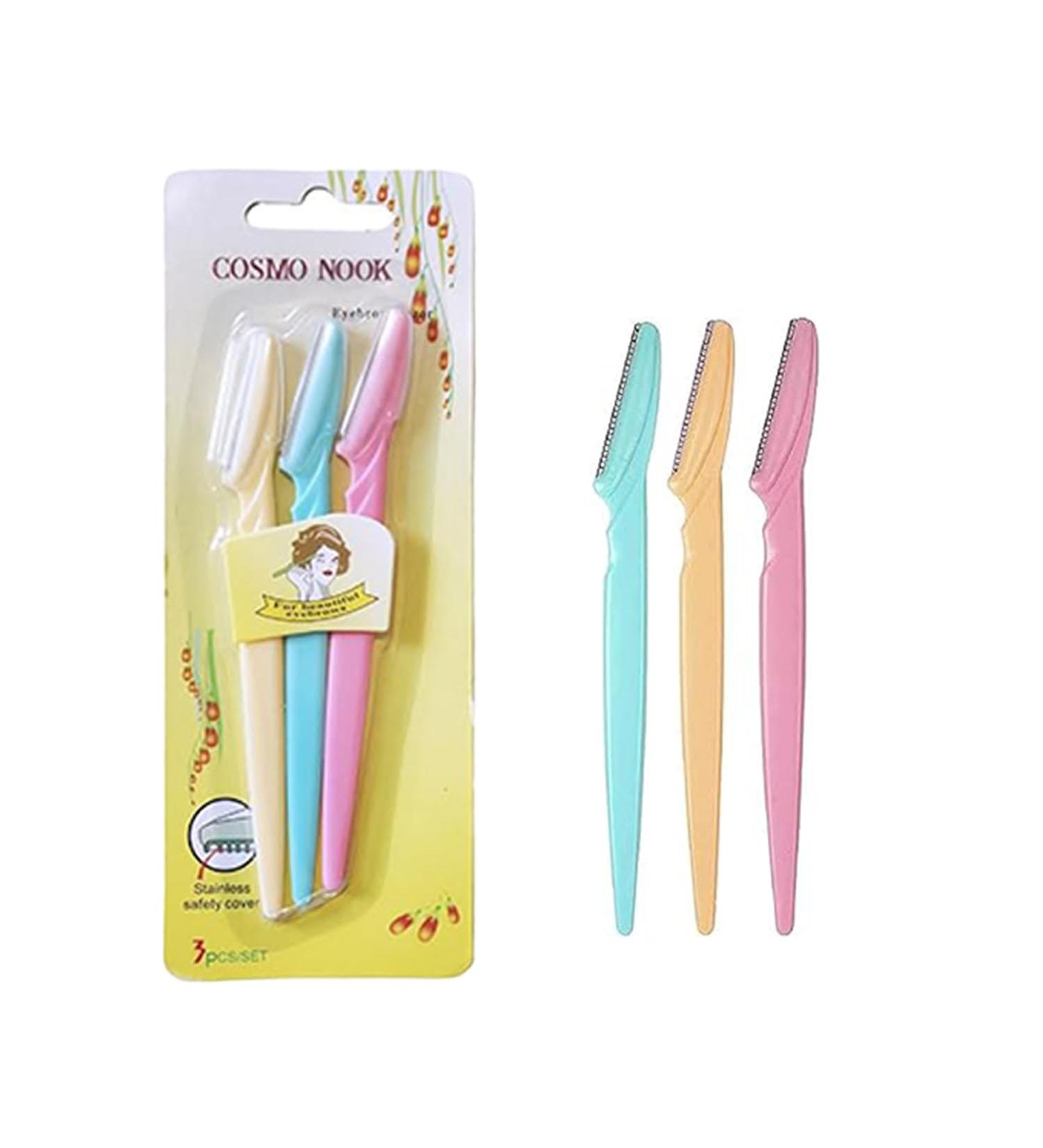 Eyebrow Razor with Precision Cover - 3 ct Dermaplane & Face Razors for Women's Eyebrow Shaping & Peach Fuzz Removal - Buy Online on GoSupps.com