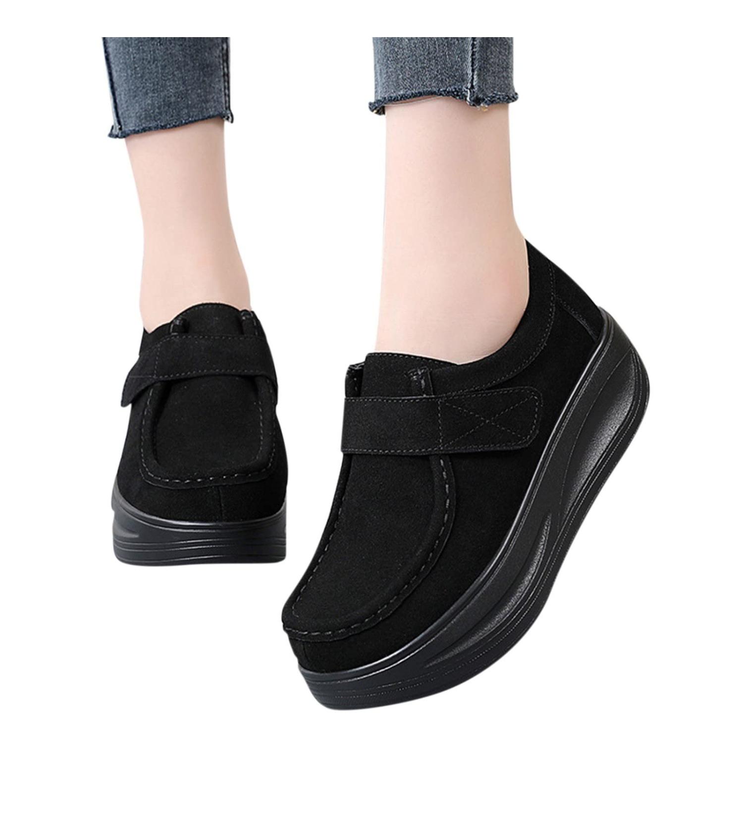 Womens Platform Loafers Mary Jane Shoes - Black, Size 6.5 - Buy Online on GoSupps.com
