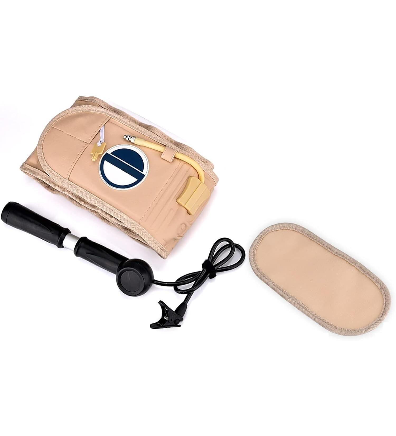 FoRes Lumbar Traction Belt - Inflatable Waist Decompression Device for Lower Back Pain Relief | Adjustable Nylon Buckle & Hand Pump | Beige - Buy Online on GoSupps.com