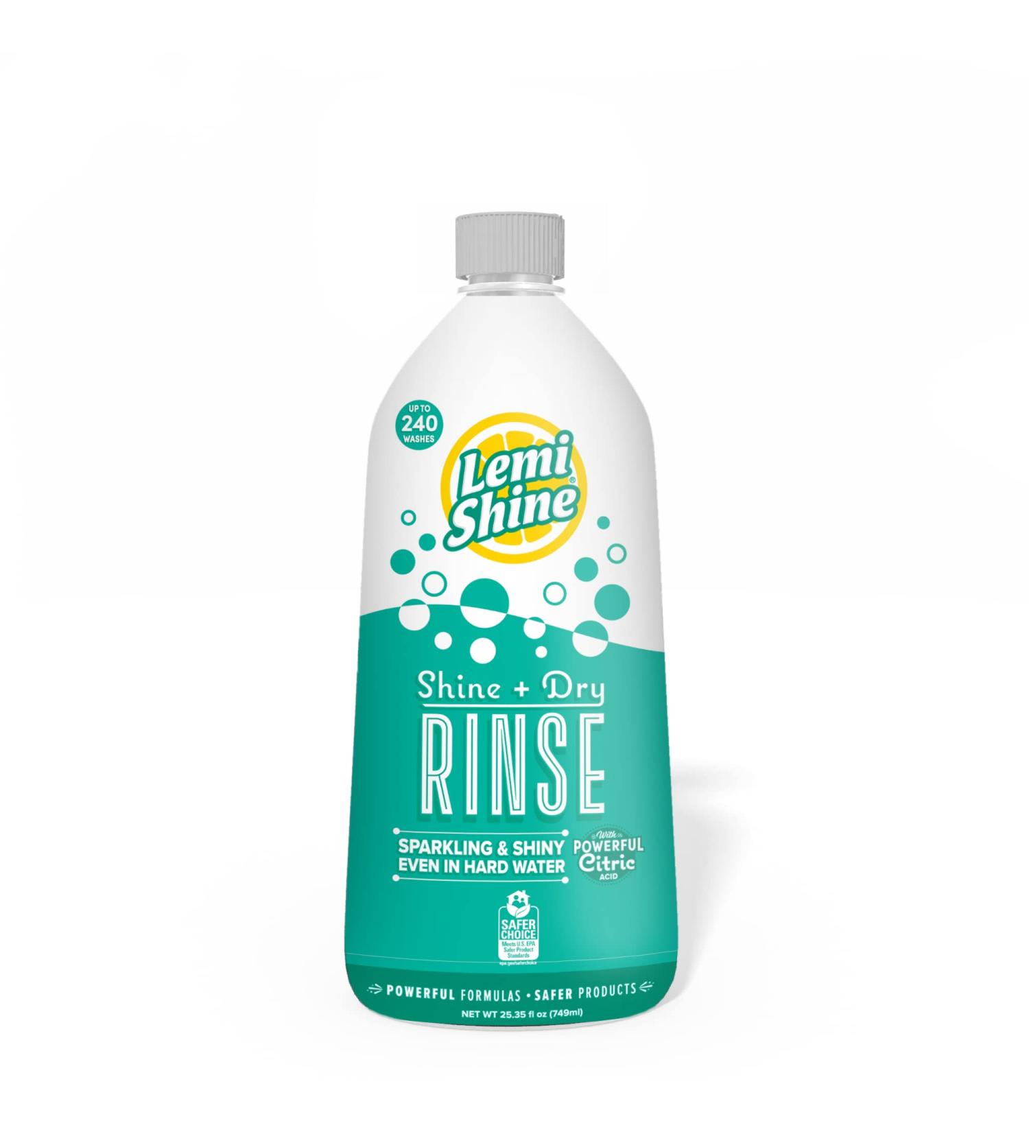 Lemi Shine Shine + Dry Dishwasher Rinse Aid - Hard Water Stain Remover | 25 oz (1 Pack) - 25.35 Fl Oz - Buy Online on GoSupps.com