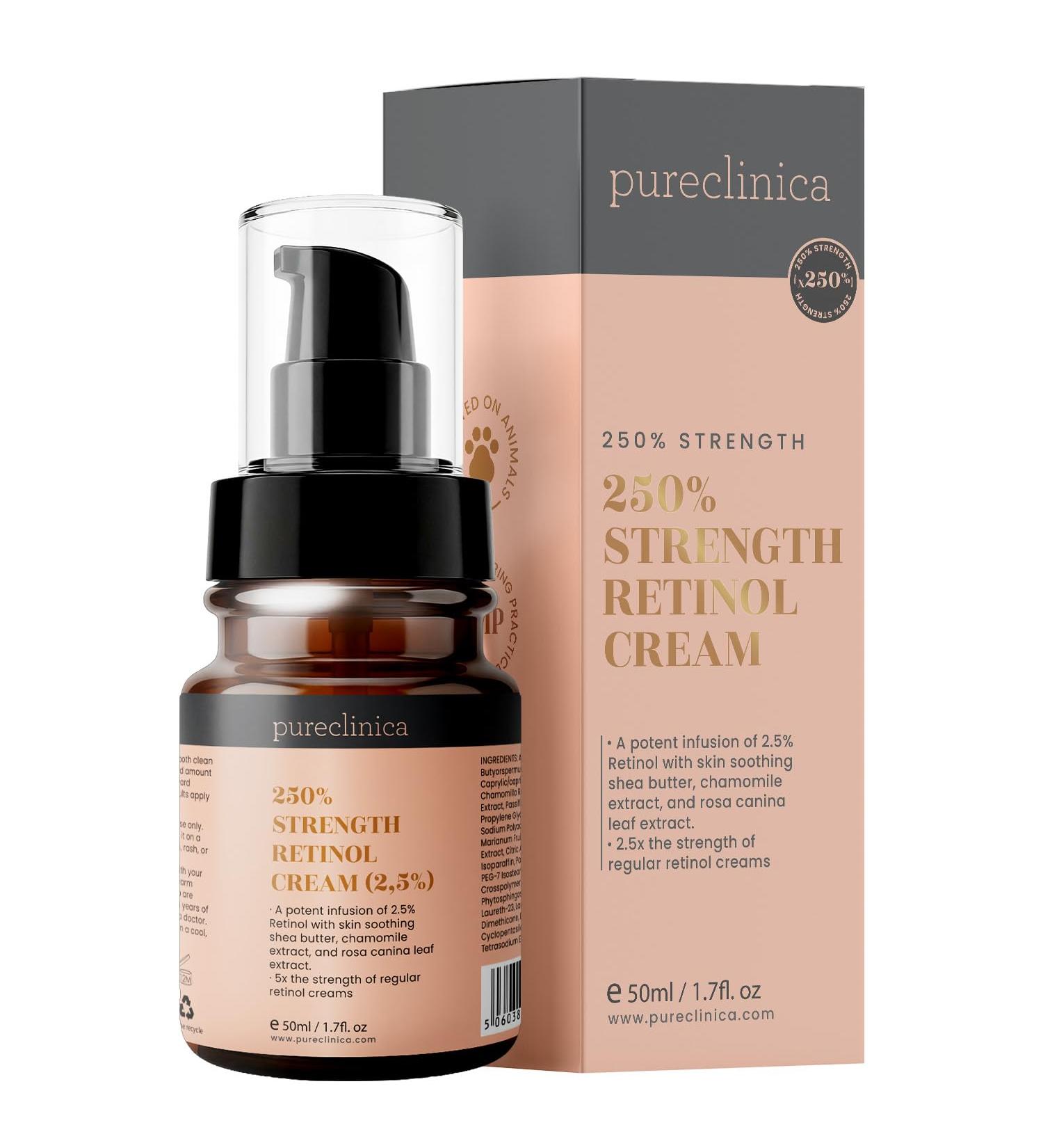 250% Strength Retinol Cream 50ml/ 1.7 fl. oz. Potent Anti-Aging with 2.5x Active Ingredients Compared to Competitors 1.7 Fl Oz (Pack of 1) - Buy Online on GoSupps.com