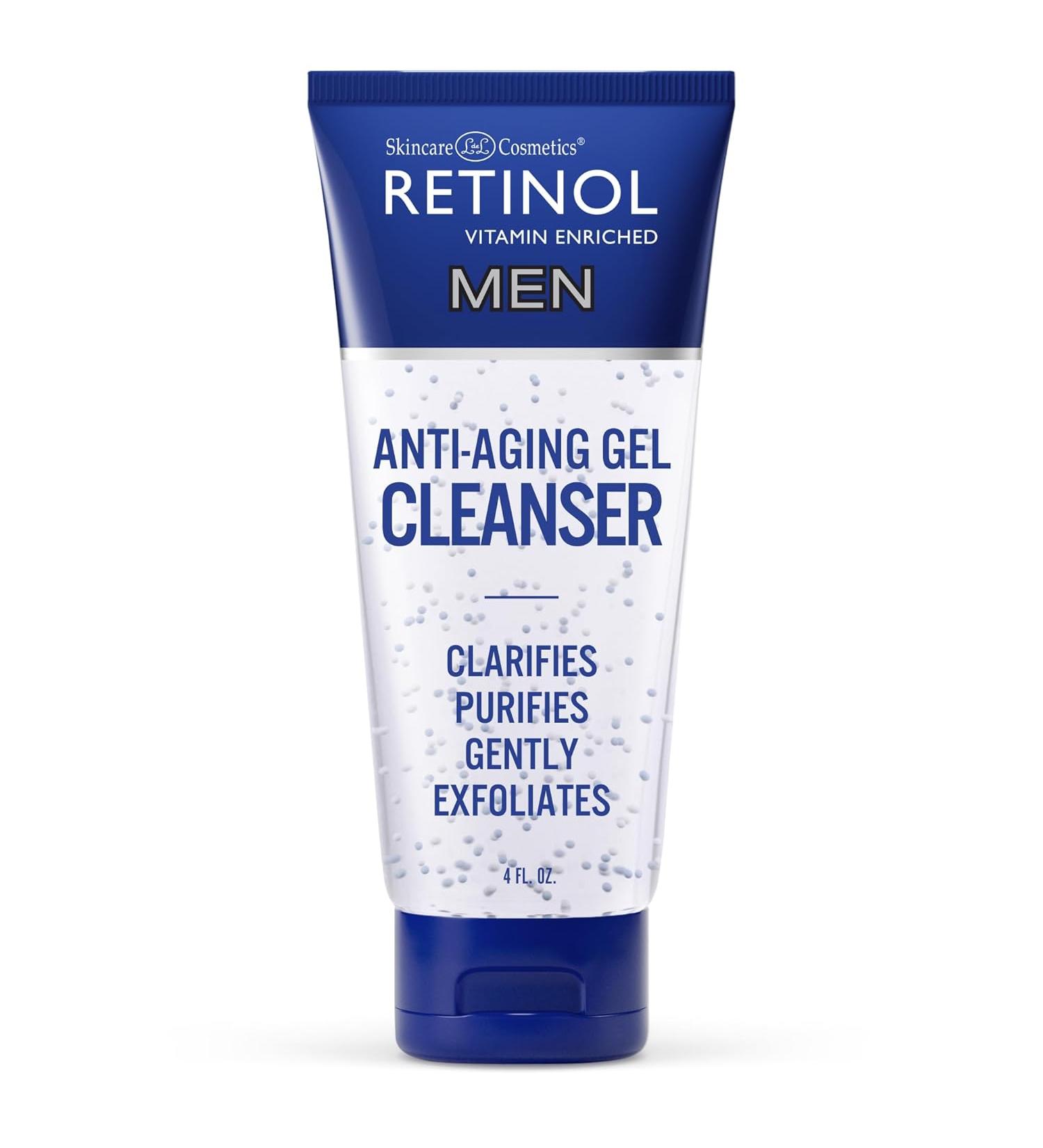 Retinol Men's Gel Cleanser - Exfoliating Formula for Smooth, Radiant Skin and Deep Pore Cleansing - Buy Online on GoSupps.com
