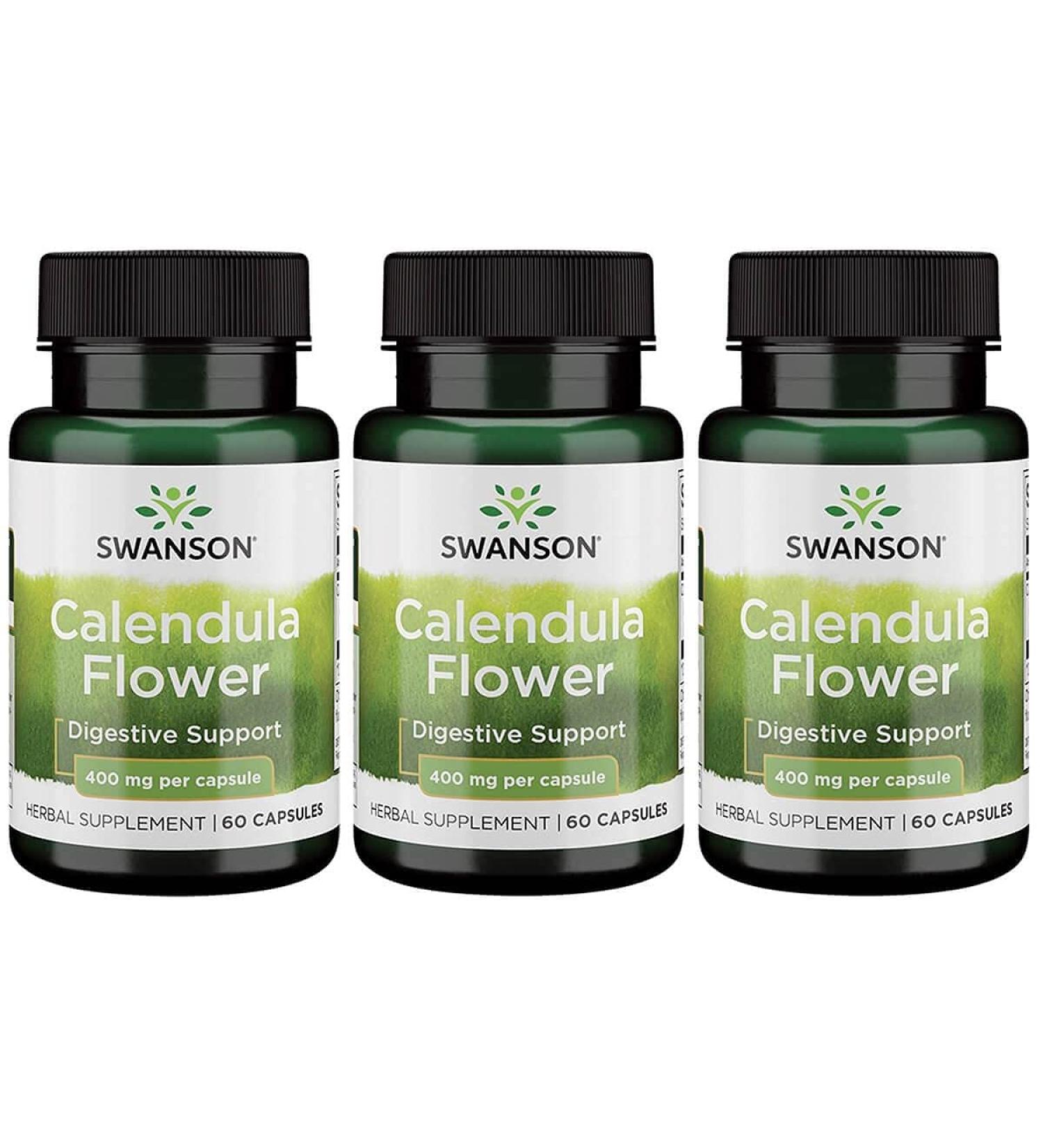 Buy Swanson Premium Calendula Flower 400mg 60 Caps - 3 Pack | International Shipping Available - Buy Online on GoSupps.com