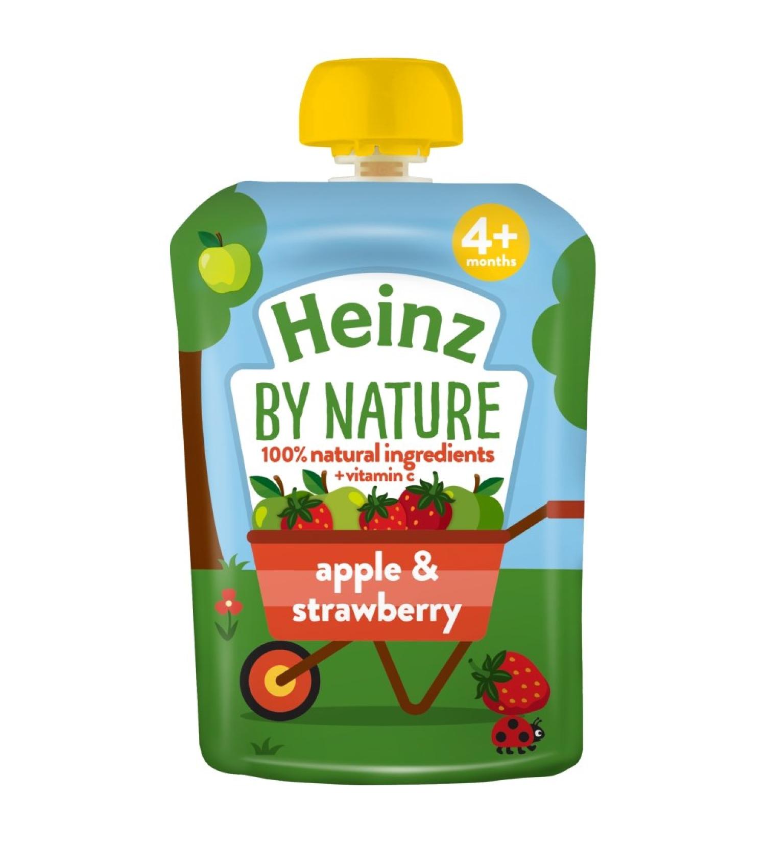 Heinz Apple Strawberry Fruit Pouch 4m+ 100g - Organic Baby Food | Buy Online - Buy Online on GoSupps.com