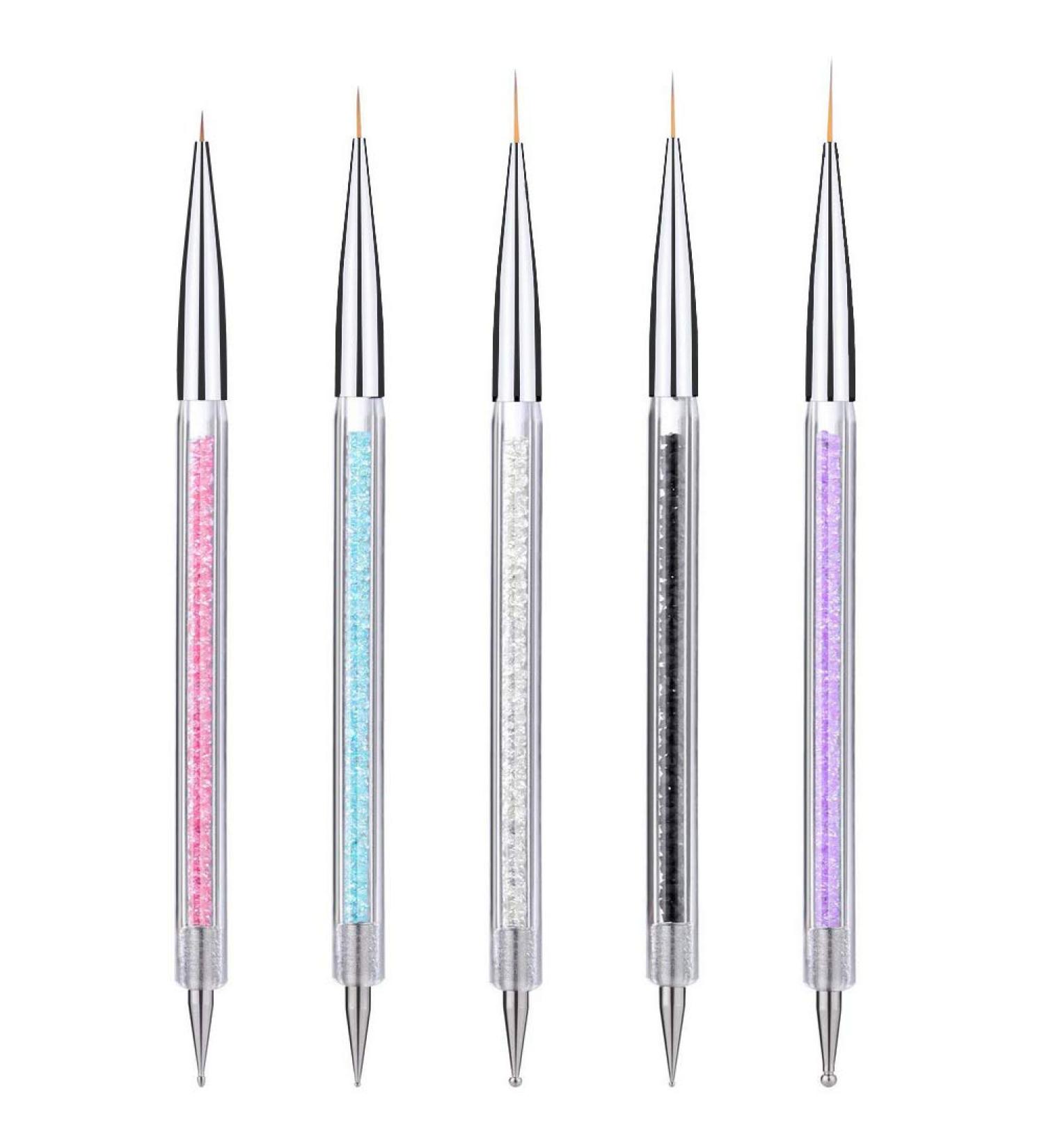 Nail Design Brushes Set - 5 Pcs Nail Liner, Painting, Dotting Pen | Nail Art Design Tools - Buy Online on GoSupps.com