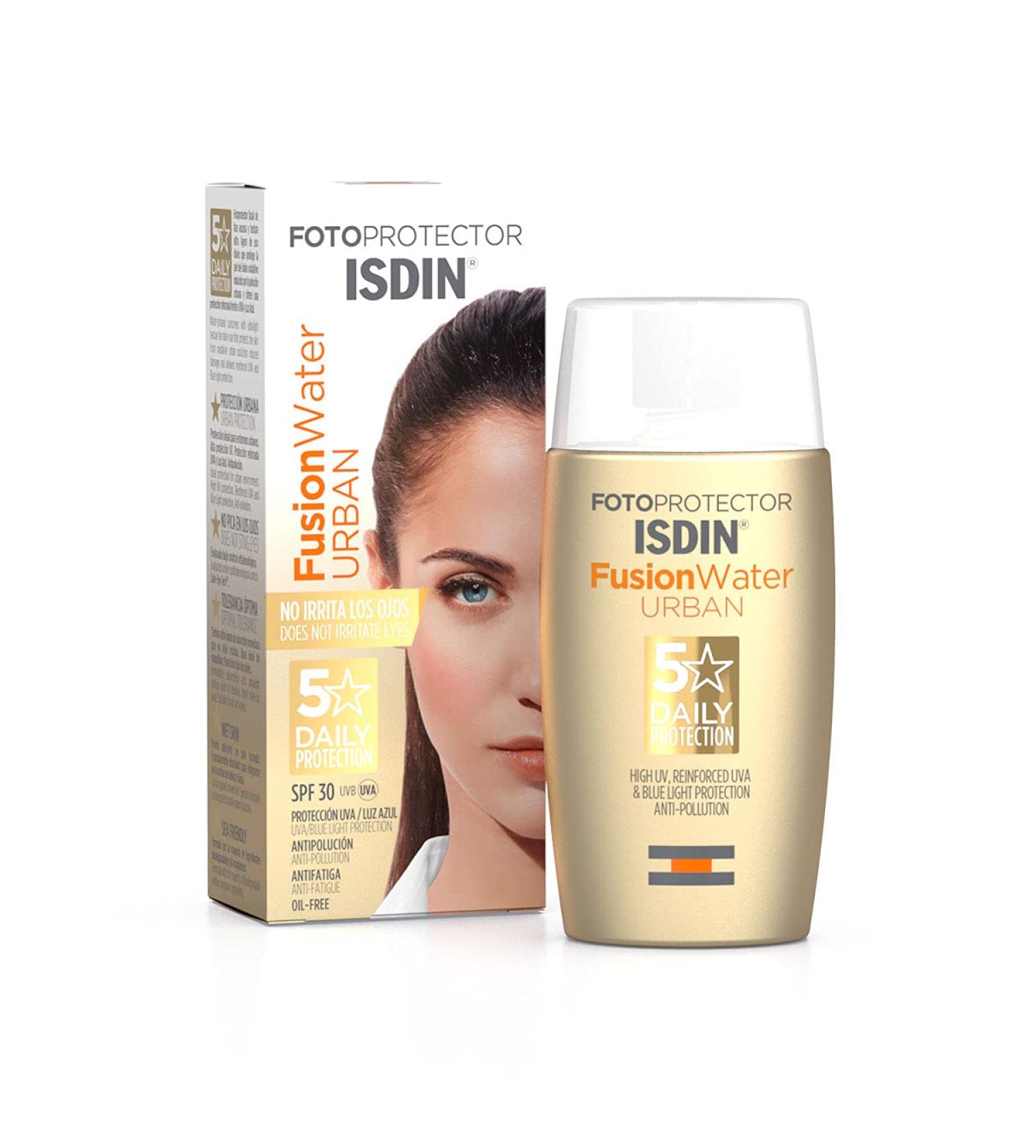 ISDIN Fotoprotector Fusion Water Urban SPF 30 - Ultra-Light Daily Sun Protection (50ml) | Best UV Shield for Urban Environments - Buy Online on GoSupps.com