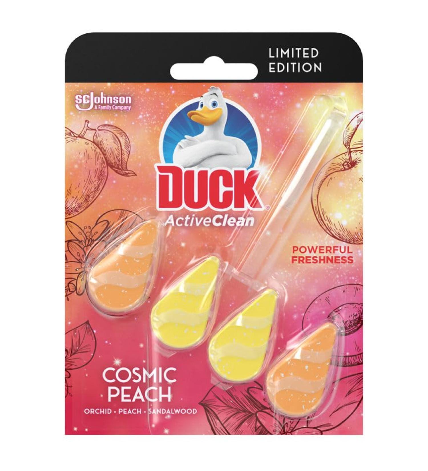 DUCK | Active Toilet Clean Rimblock | Cosmic Peach pack of 8 - Buy Online on GoSupps.com