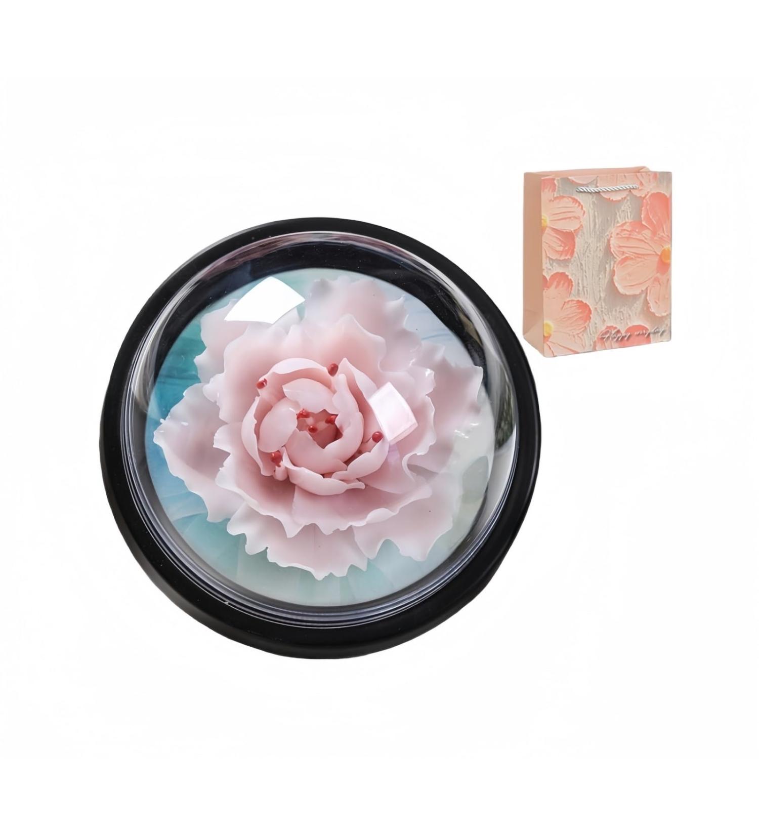 Handmade Ceramic Flower Essential Oil Diffuser | Aromatherapy Fragrance Decor for Bedroom Bathroom & Office | Gift-Ready with Acrylic Dust Cover (Pink - Buy Online on GoSupps.com