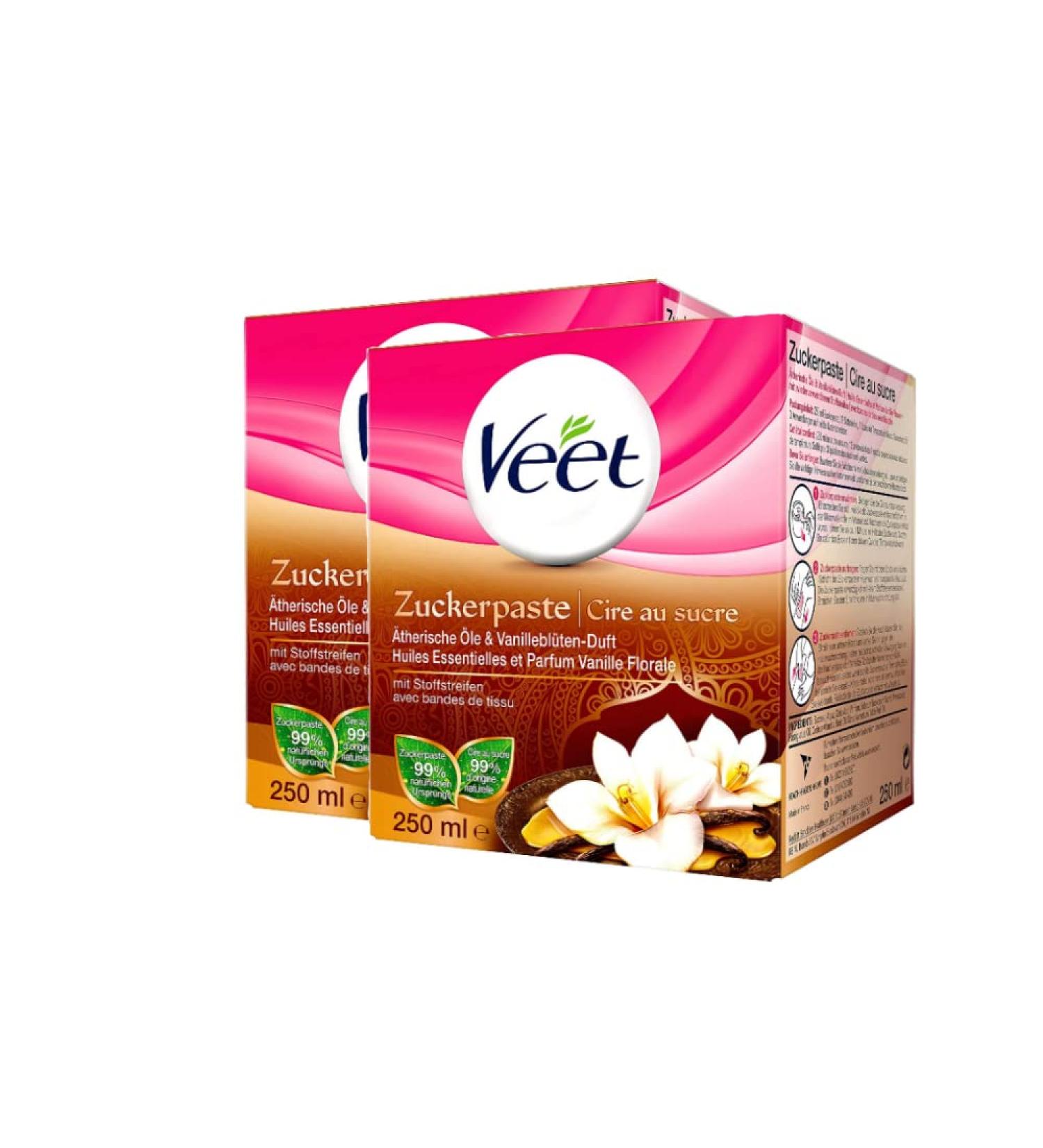 Veet Sugaring Sugar Paste Vanilla Blossom - Smooth Skin Hair Removal 500ml (2-Pack) Lasts Up to 4 Weeks - Buy Online on GoSupps.com