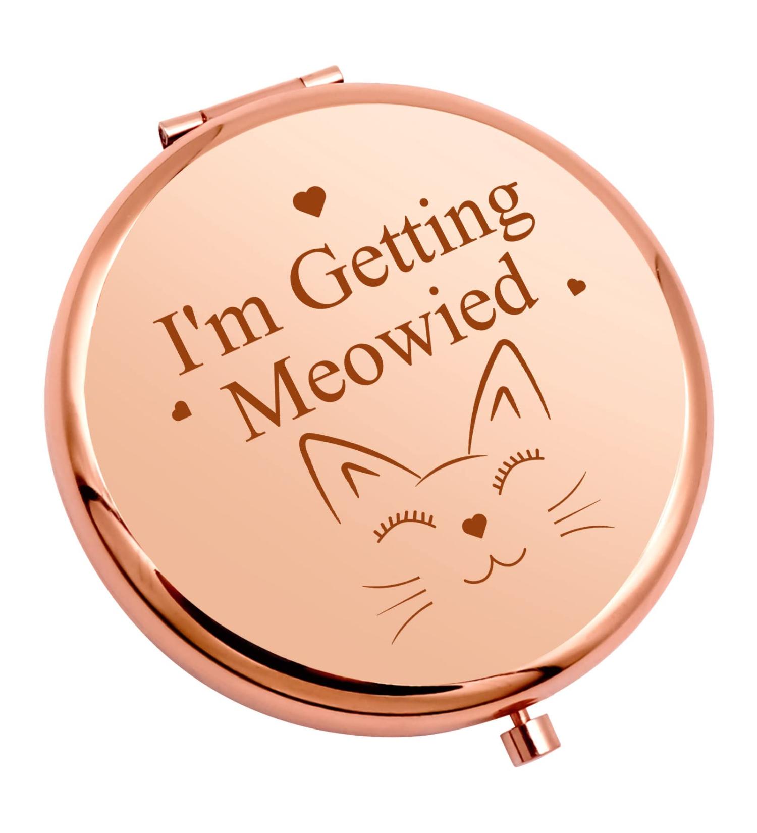Cat Lover Engagement Gift for Her - Compact Mirror for Bride, Wife, Fiancee - Bridal Shower & Bachelorette Party Idea - Buy Online on GoSupps.com