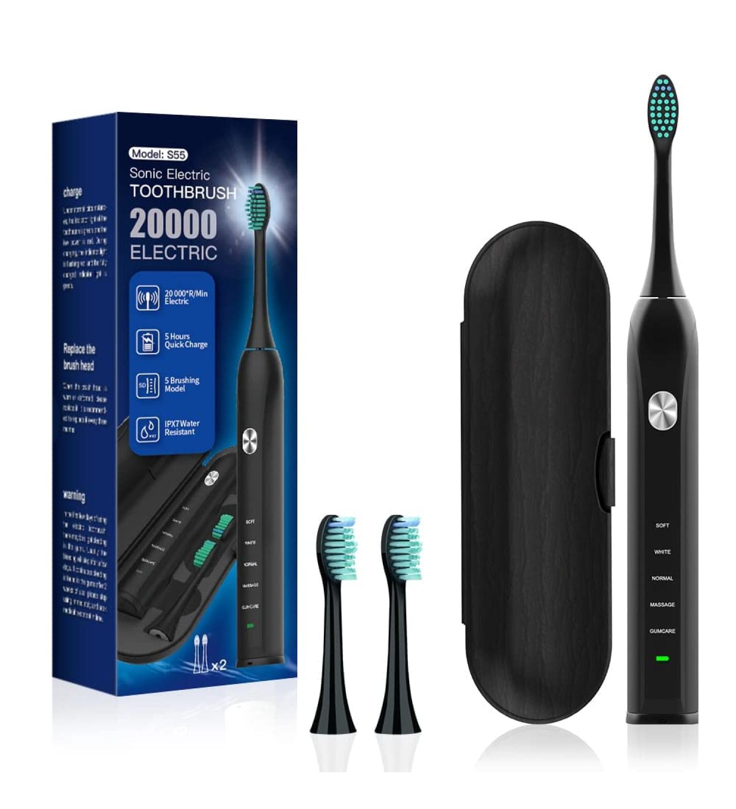 Buy WLV-TECH eTBrush 081A Black Electric Toothbrush - Best Electric Toothbrush for Deep Cleaning | Fast International Shipping - Buy Online on GoSupps.com