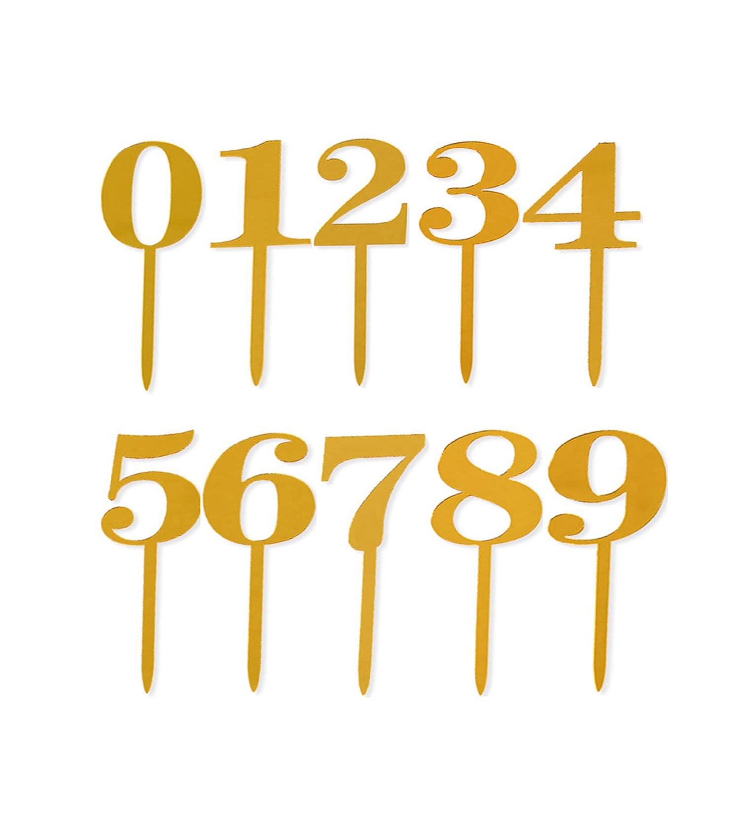 0-9 Number For Cake Topper Suitable For Birthday Party Wedding Anniversary Acrylic Material Reusable Number Cake Topper - Buy Online on GoSupps.com