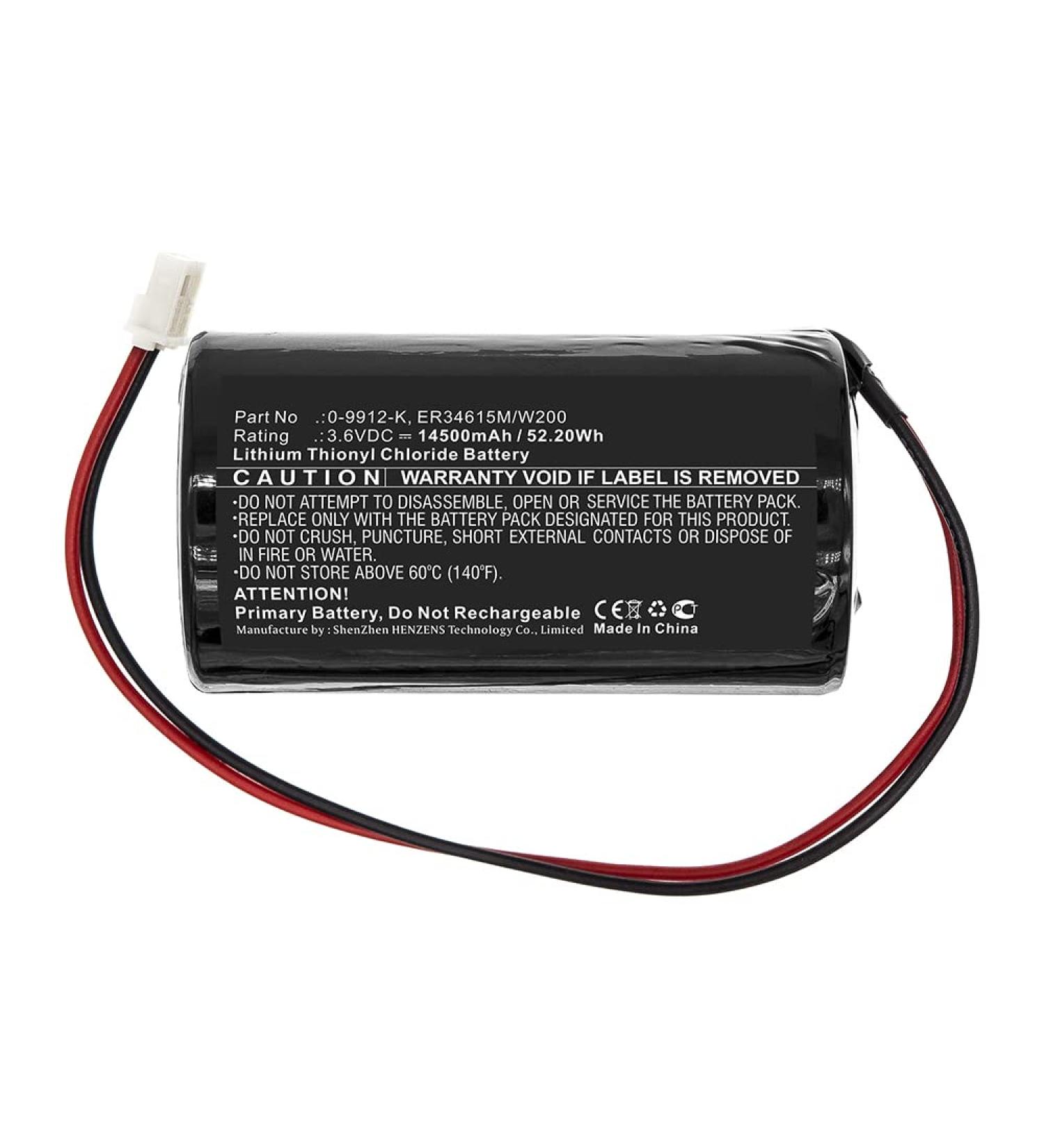 Synergy Digital Alarm System Battery - Compatible with Visonic ER34615M/W200(A) | Li-SOCl2 3.6V 14500mAh Replacement for Visonic 0-9912-K Battery - Buy Online on GoSupps.com