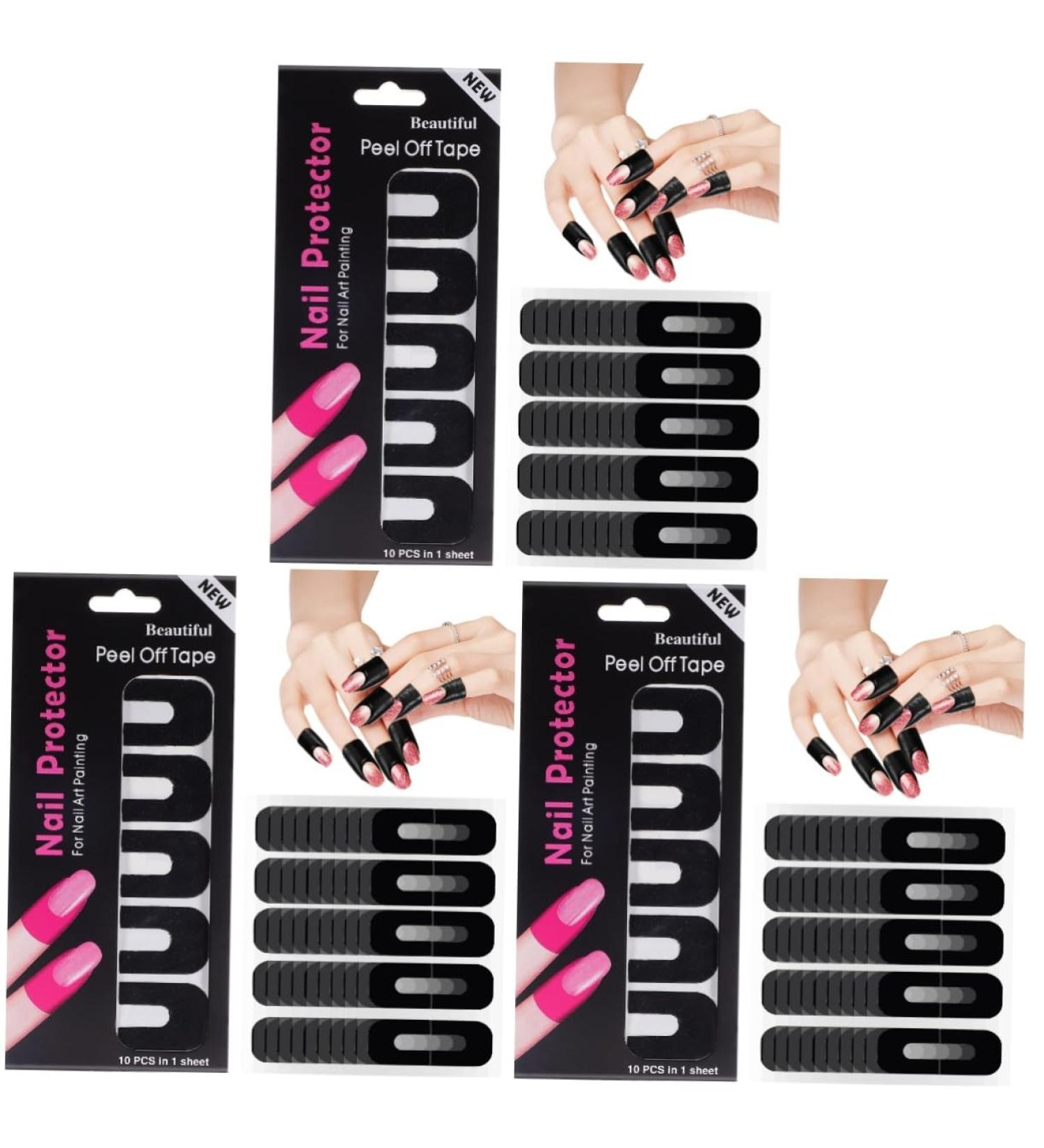 Ipetboom 300 Sheets Nail Polish Silica Gel Adhesive Tape Protector Nail Protector Sticker Nail Care Tools Safety mask Protective case Manicure Nail Polish Guard Protective Film MN857X1255HGIU8 3.00X2.50X0.10CMx3pcs As Shownx3pcs - Buy Online on GoSupps.com