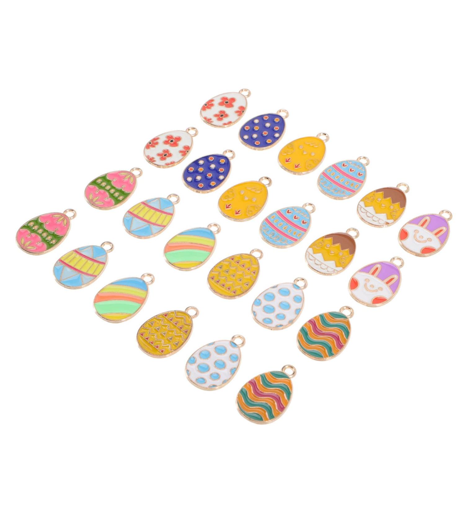 Zerodeko 48 Pcs DIY Accessories Bulk Jewelry Earring Charms for Jewelry Making Colorful Necklace Charm Necklace DIY Jewelry Easter Egg Charms DIY Key Bracelet Zinc Alloy Filler Assorted Color 2.2x1.4cm - Buy Online on GoSupps.com