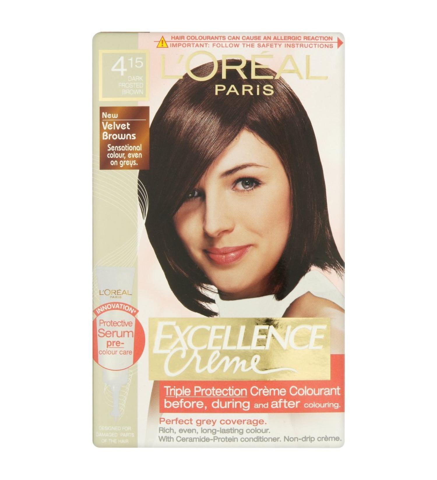 L'Oreal Excellence Permanent Hair Colour 4.15 Dark Frosted Brown