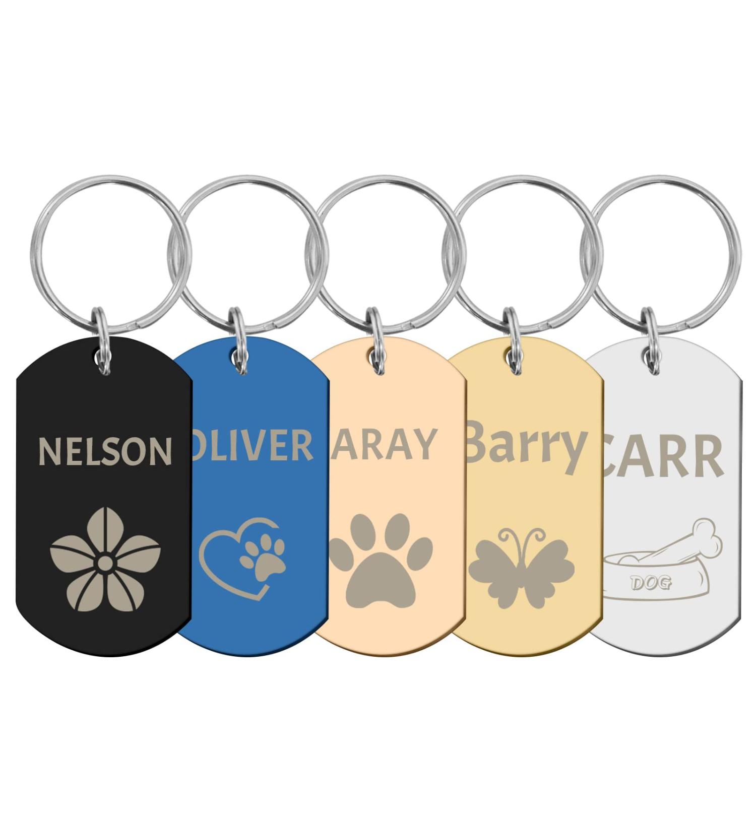 Personalized Stainless Steel Dog Tags | Custom Engraved Tags for Dogs & Cats | Camal Brand - Round Bone Heart & More Shapes - Buy Online on GoSupps.com
