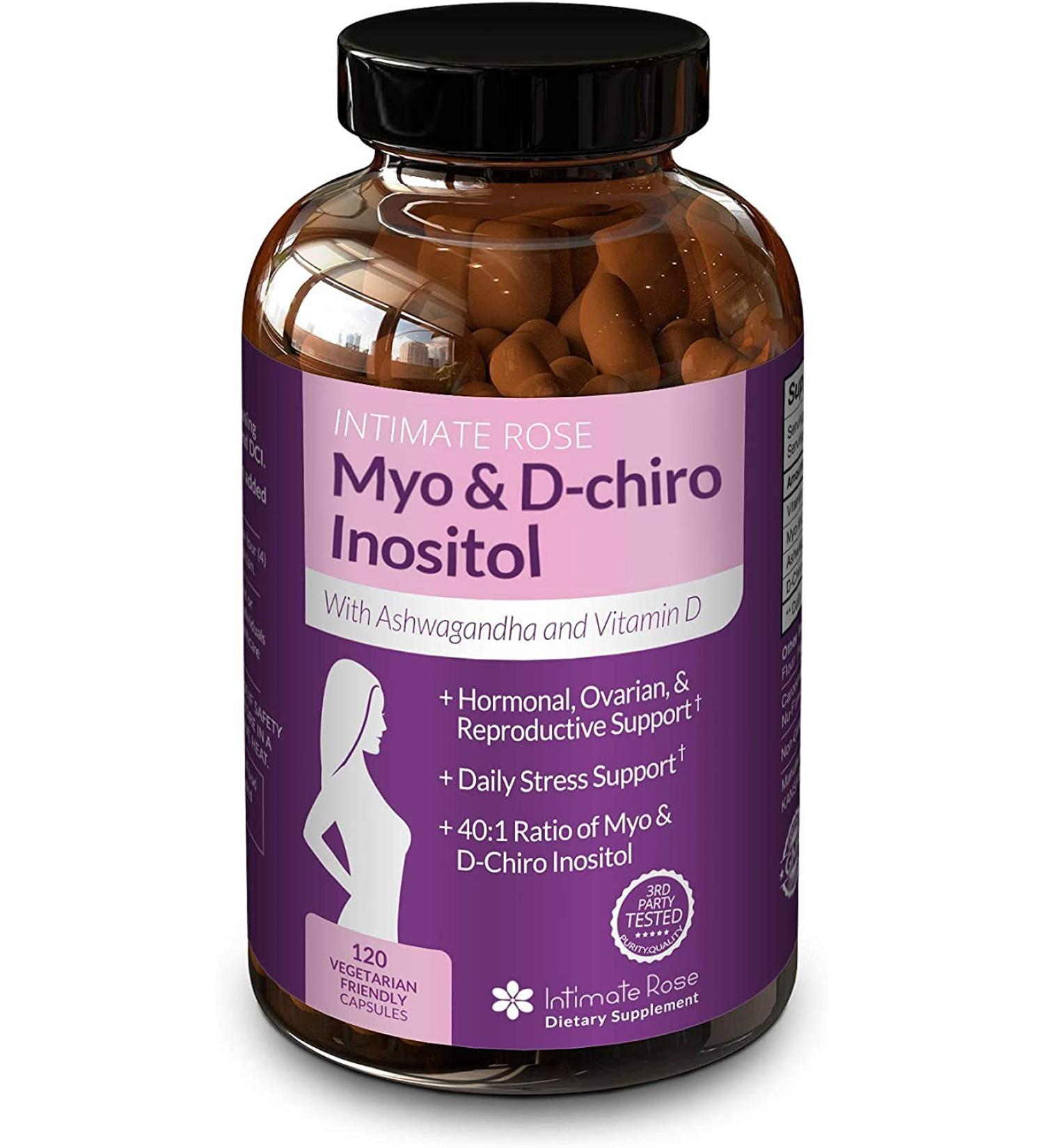 Myo-Inositol & D-Chiro Inositol Blend + Vitamin D3 + Ashwagandha Capsules - Hormone Balance & Ovarian Support for Women - 100% Natural PCOS Supplement - Made in USA - Buy Online on GoSupps.com