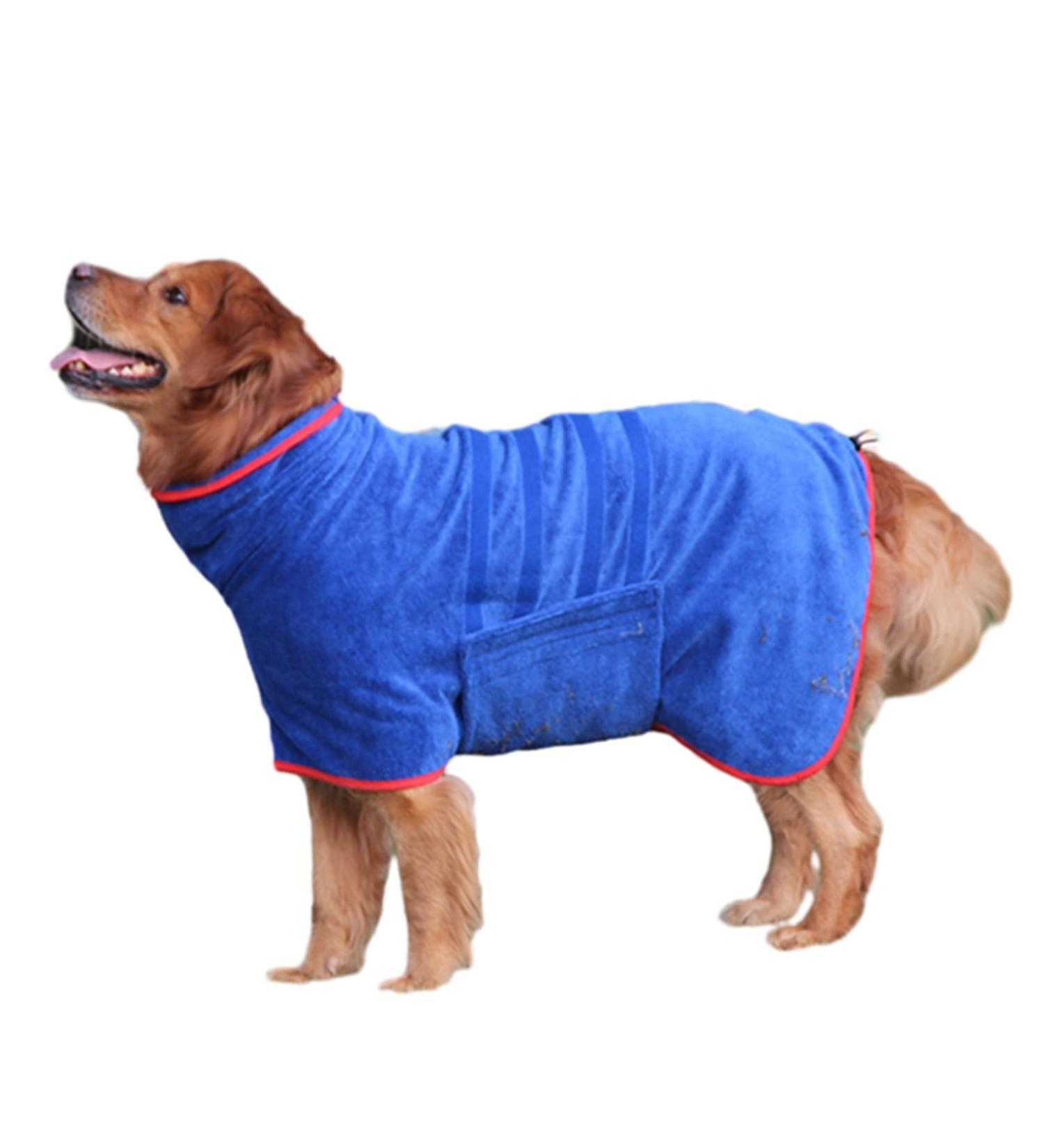 Buy Bibykivn Dog Bathrobe - Super Absorbent Microfiber Cuddle Robe for Dogs & Cats (L Blue) - Quick Dry & Adjustable Straps - Buy Online on GoSupps.com