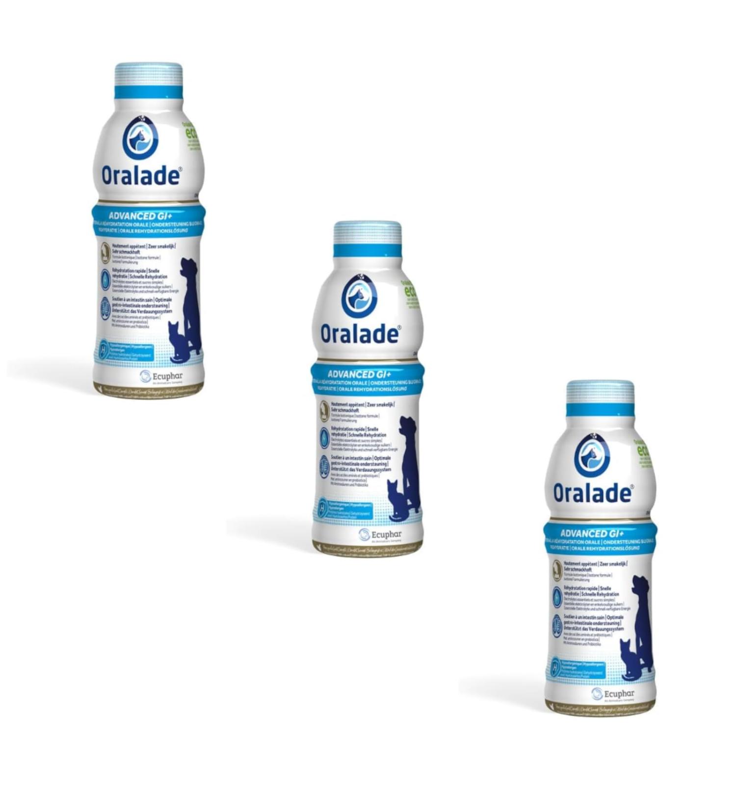 Oralade Advance GI + Oral Rehydration Support | 3 Pack | 3 x 500 ML | Liquid Dietary Food Supplement for Dogs and Cats | for Microenteral Nutrition - Buy Online on GoSupps.com