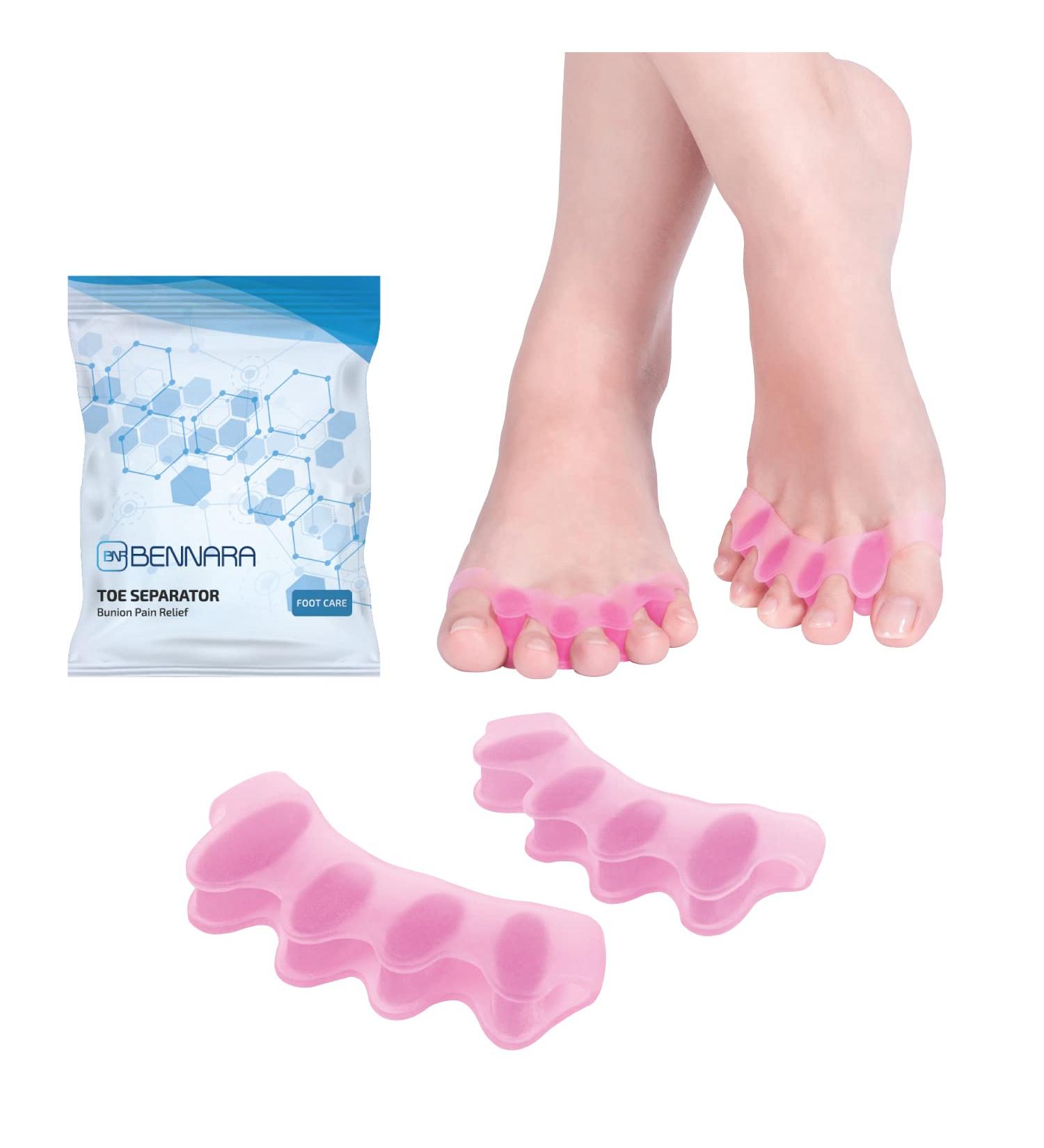 BENNARA Hammer Toe Straightener Set G - 2 Pairs Pink Toe Separator | Correct Bunion & Realignment| Gel Toe Spacer for Overlapping Toes| Hammer Toe Spreader for Men and Women - Buy Online on GoSupps.com