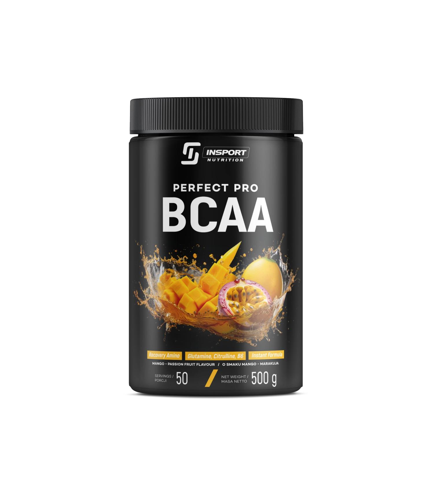 Buy Insport Nutrition BCAA Perfect Pro - 500g Mango Passion Fruit - Professional Sports Supplement with L-Glutamine & Vitamin B6 - 50 Portions - International Shipping Available - Buy Online on GoSupps.com