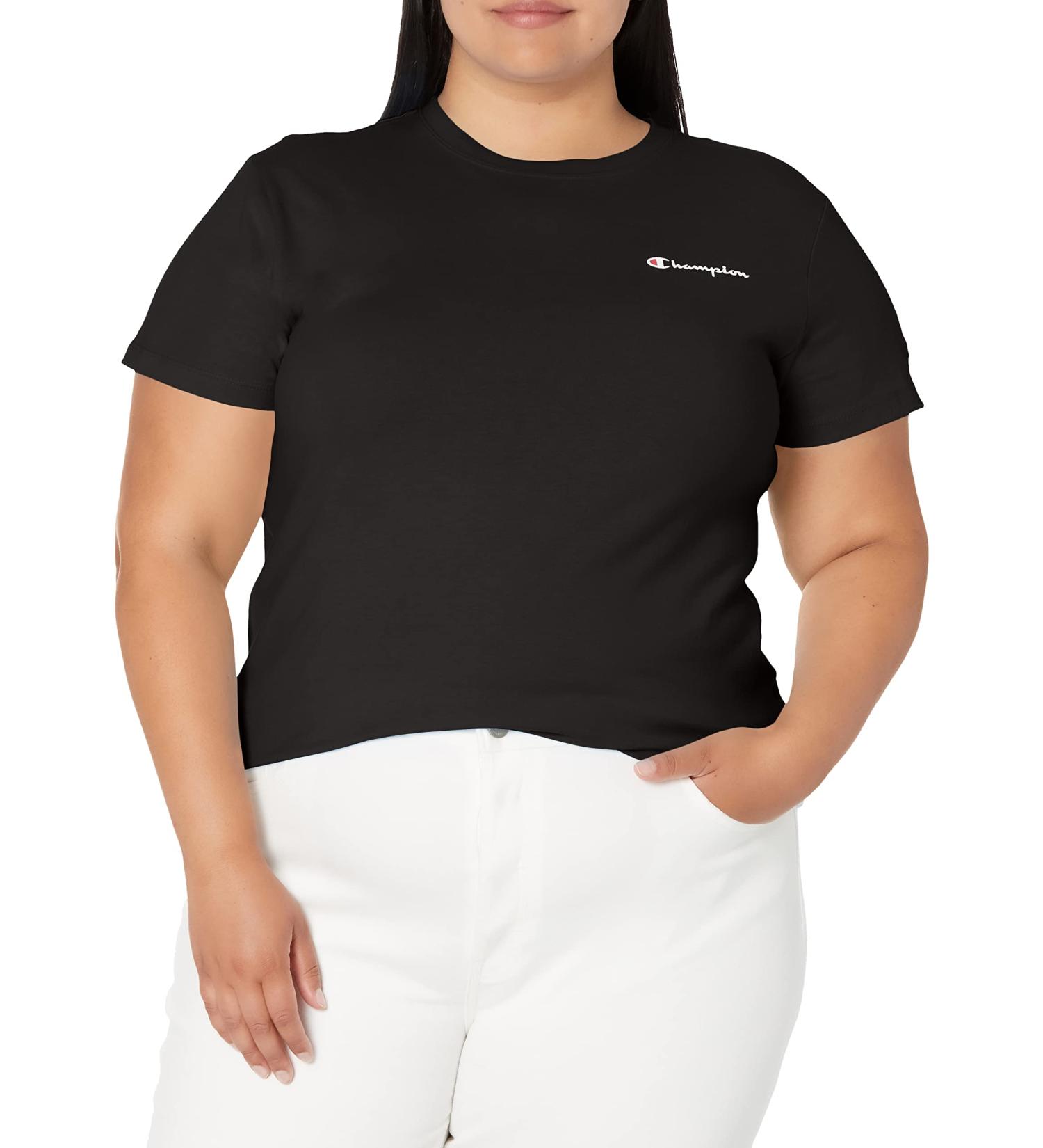 Champion Women's Classic Cotton-Blend Crewneck Tee - Black - Buy Online on GoSupps.com