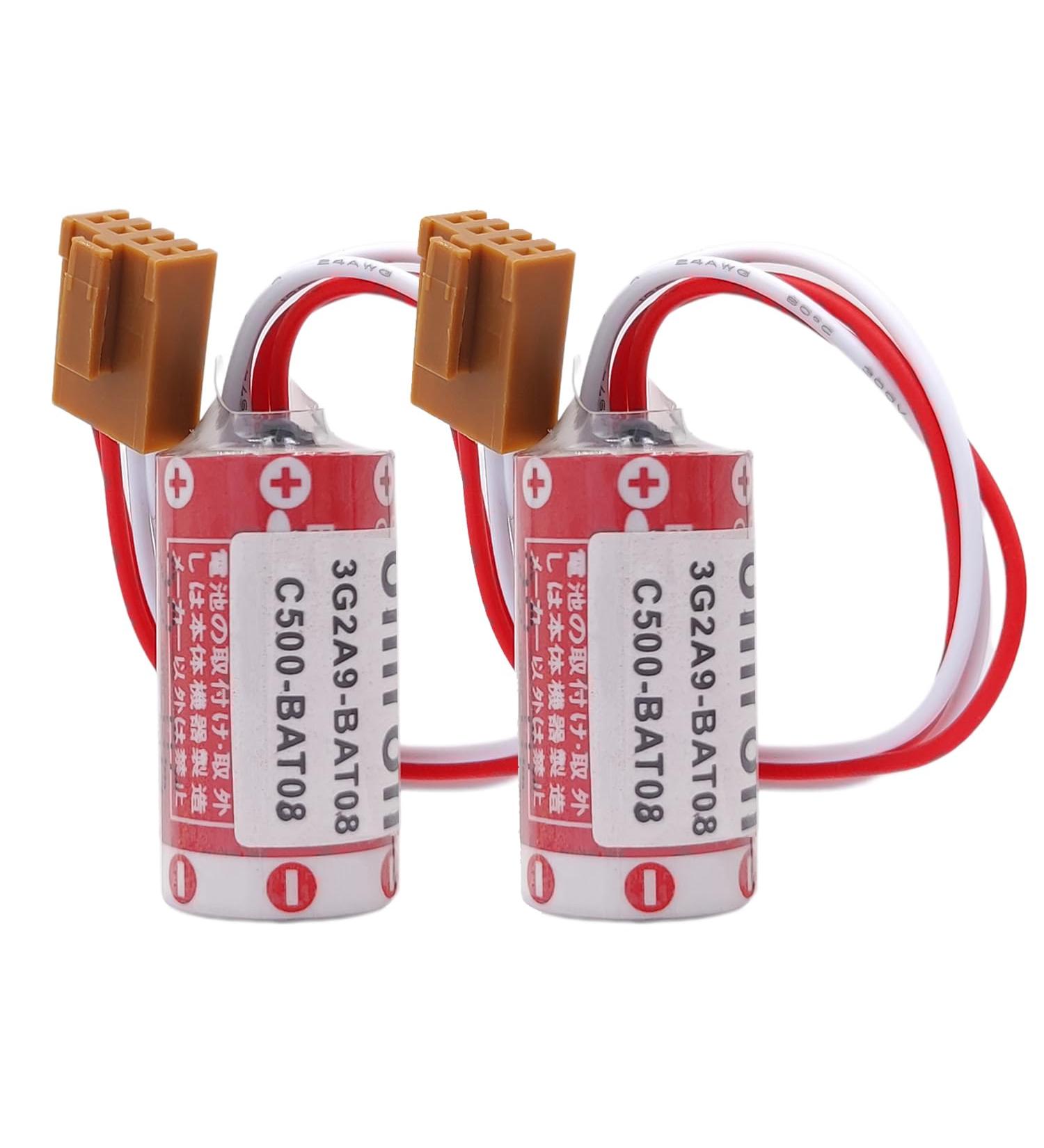 Buy 2-Pack ER17/33 PLC Battery with JAE 2.5mm Plug - Compatible with 3G2A9-BAT08 & C500-BAT08 | 1600mAh 3.6V | International Shipping - Buy Online on GoSupps.com
