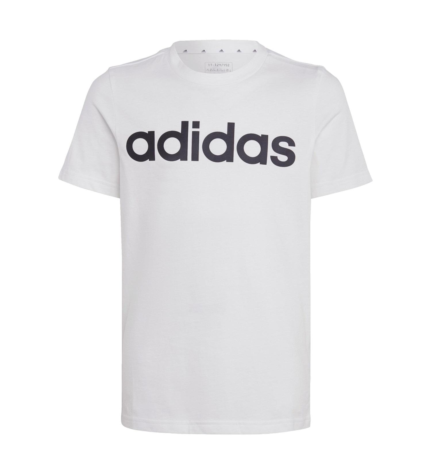 Buy adidas Unisex Kids U Lin Tee T-Shirt (Short Sleeve) 164 White/Black - International Shipping Available - Buy Online on GoSupps.com