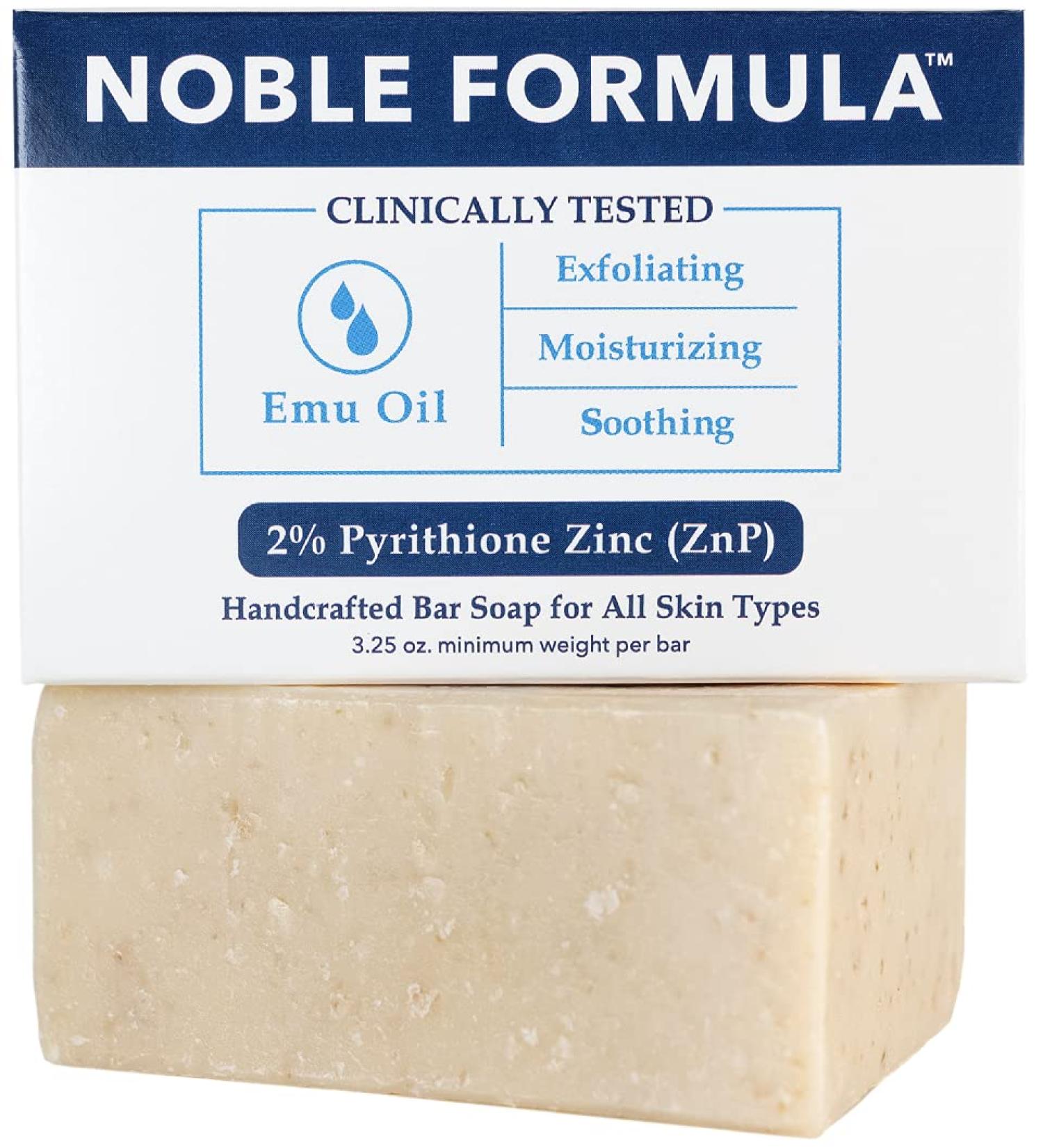 Noble Formula 2% Pyrithione Zinc (ZnP) Original Emu Bar Soap 3.25 oz - Gentle Relief for Skin - 1 Bar - Buy Online on GoSupps.com