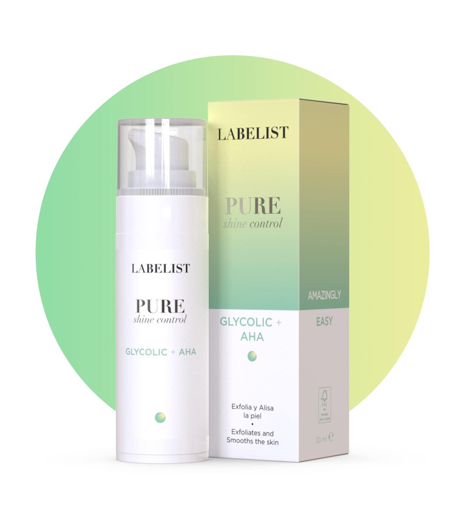 LB LABELIST Labelist | PURE Shine Control Glycolic + a-HA Facial Gel 30ml | Renewing Intensive Treatment | Oily Skin | Unifica and Tighten | Removes Stains & Marks | Hydration & Protection - Buy Online on GoSupps.com