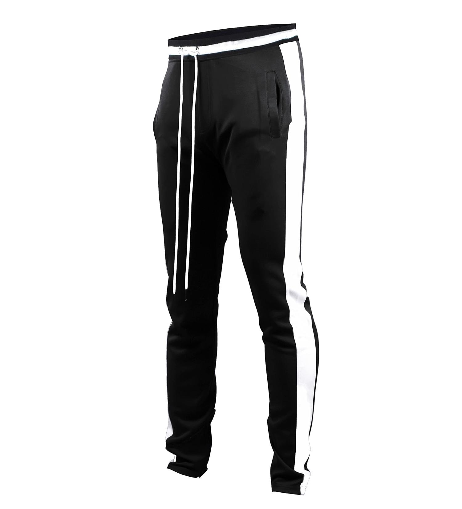 Screenshotbrand Men's Hip Hop Slim Fit Track Pants - Athletic Jogger with Side Taping | Large | Black S41700 - Buy Online on GoSupps.com