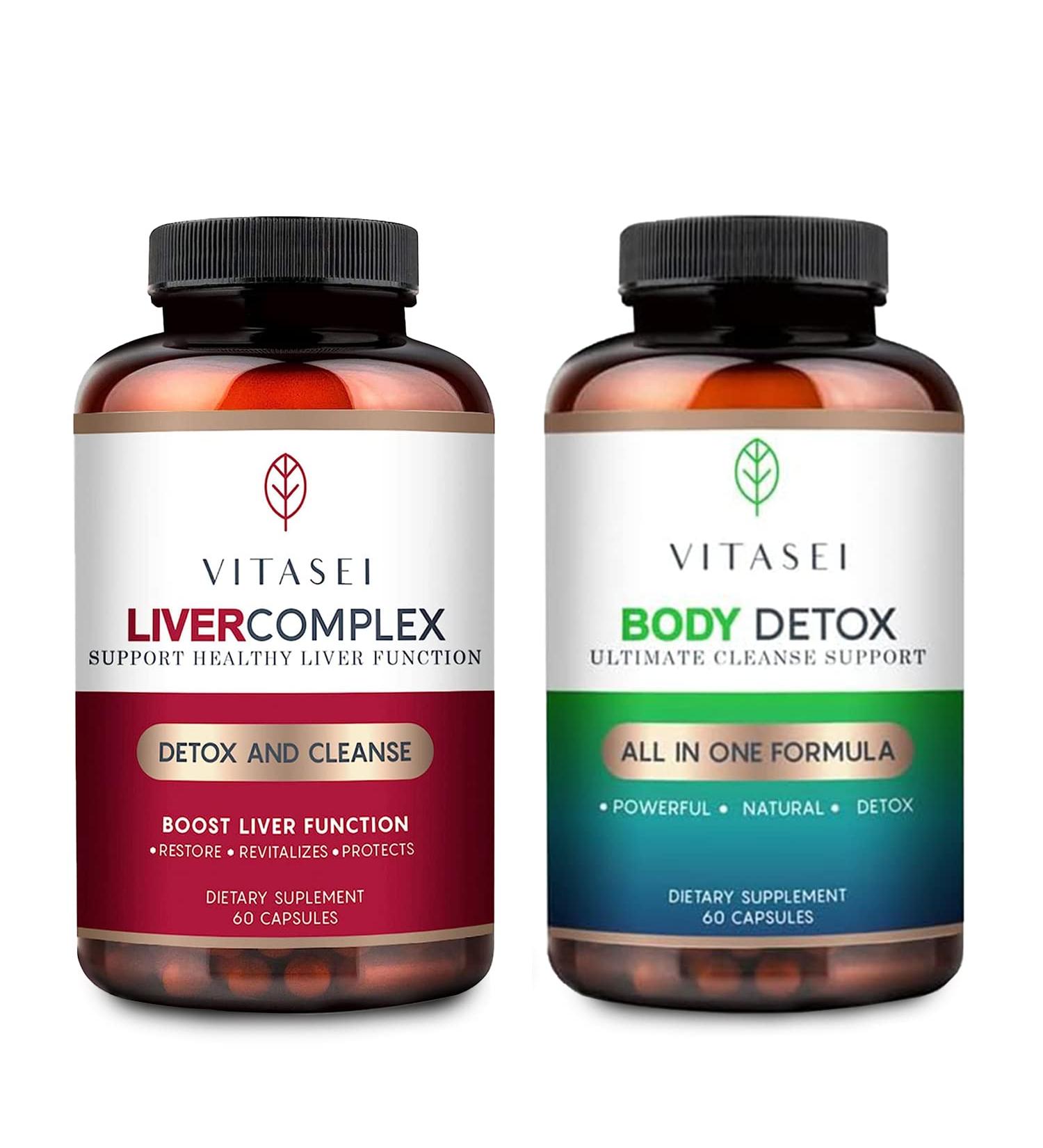 VITASEI Liver Cleanse & Body Detox Capsules - 120 Capsules Dietary Supplement for Men & Women - Buy Online on GoSupps.com