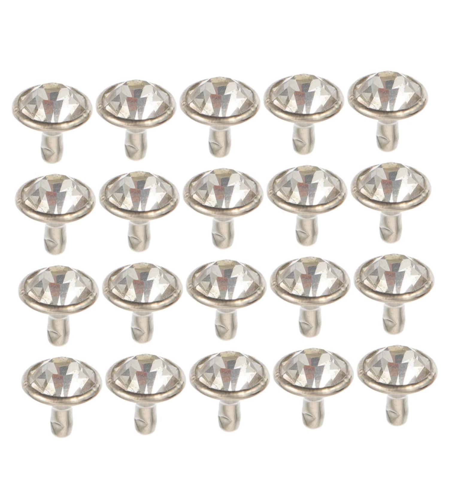 STOBOK 200 Sets Diamond Stud Rivets Decor Silver Studs Rivets for Leather Handmade Rivets Metal Accessories 0.8X0.8X1CM As Shown - Buy Online on GoSupps.com