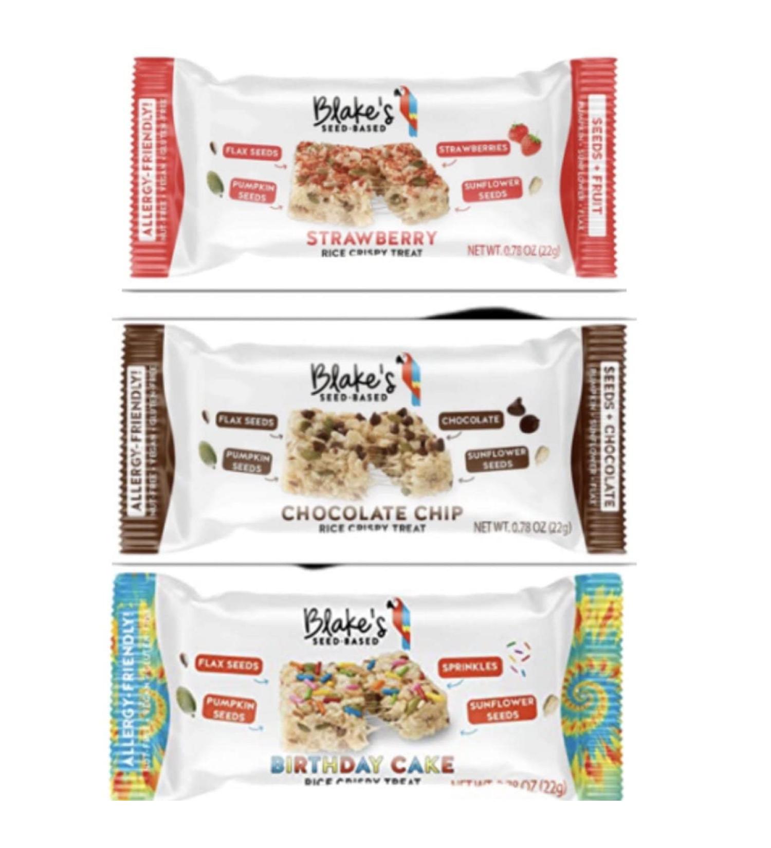 Blake's Seed-Based Crispy Treats - Birthday Cake, Chocolate Chip, Strawberry | 18 Count Variety Pack - Buy Online on GoSupps.com